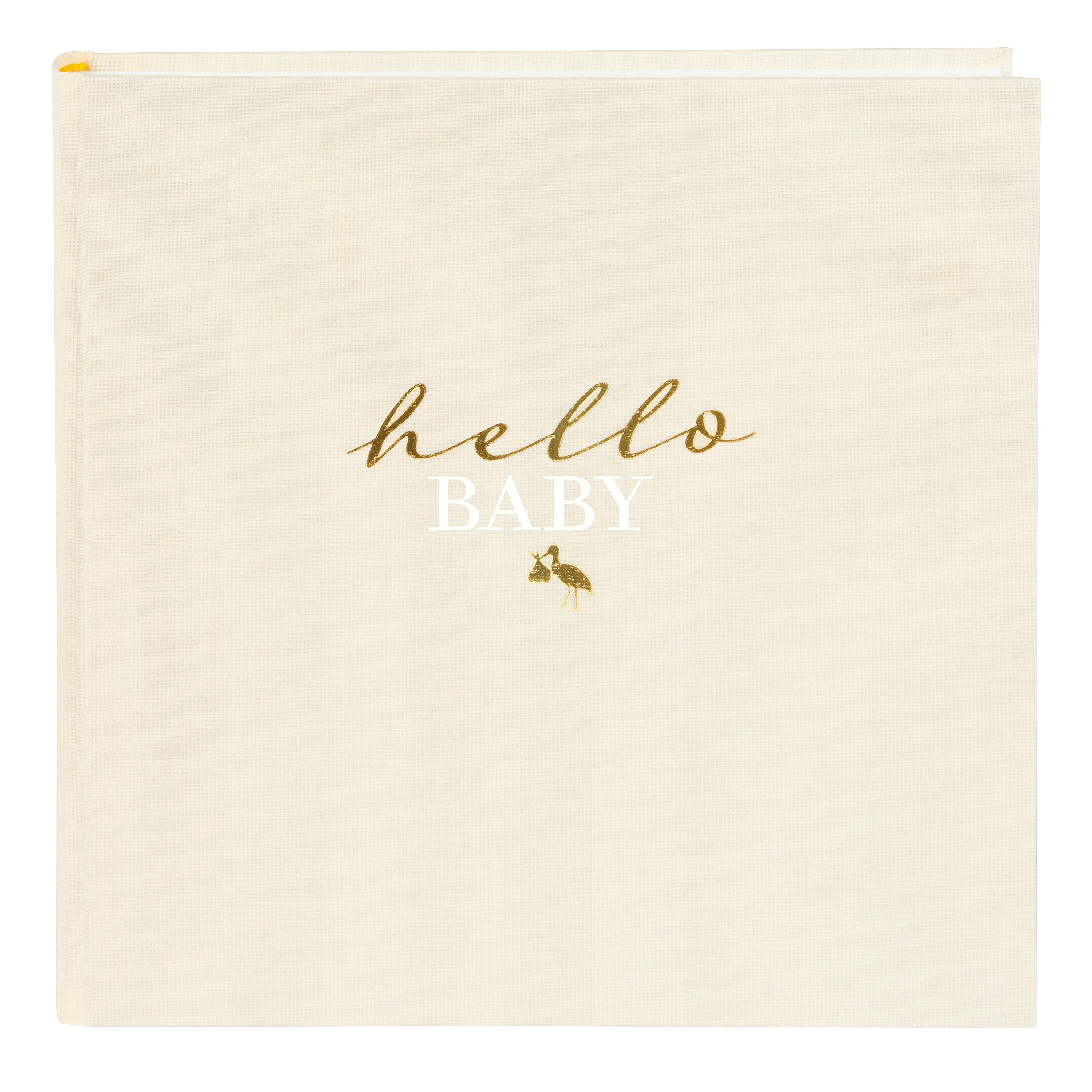 An adorable Goldbuch photo album labeled "Hello Baby," capturing the joyful moments and milestones of a newborn's journey.