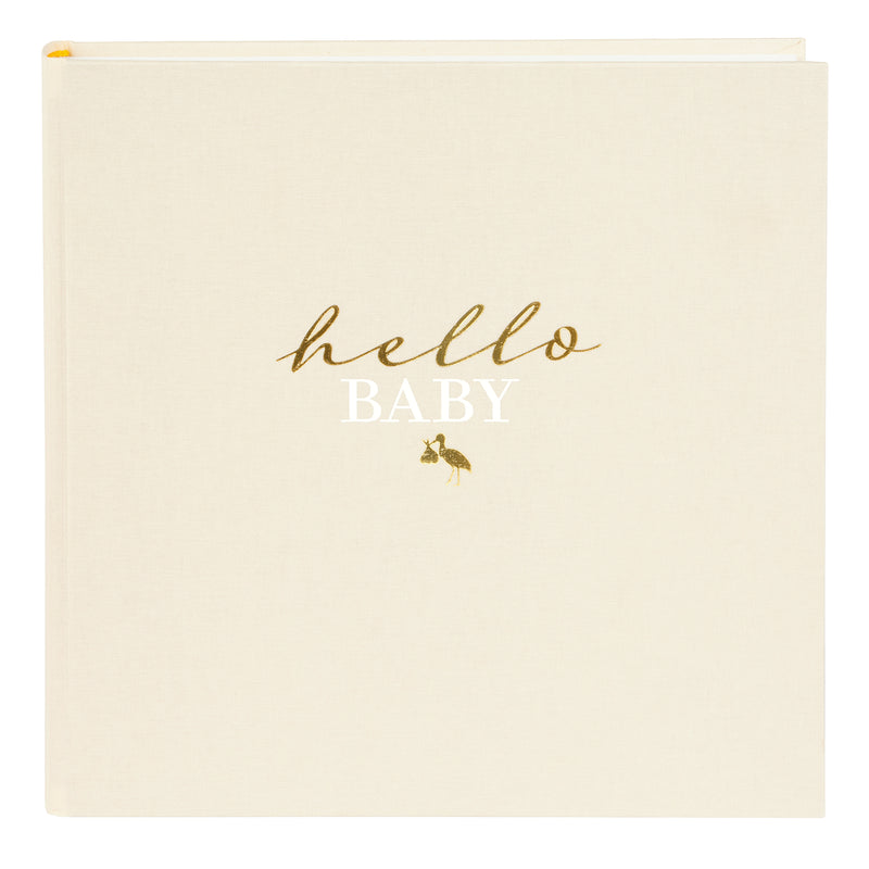An adorable Goldbuch photo album labeled "Hello Baby," capturing the joyful moments and milestones of a newborn's journey.