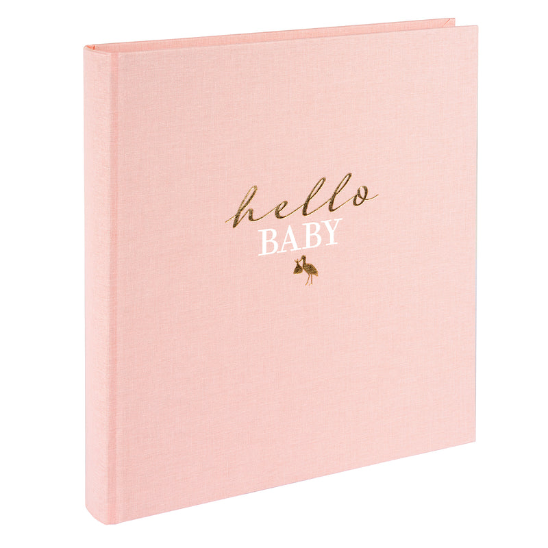 An adorable Goldbuch photo album labeled "Hello Baby," capturing the joyful moments and milestones of a newborn's journey.