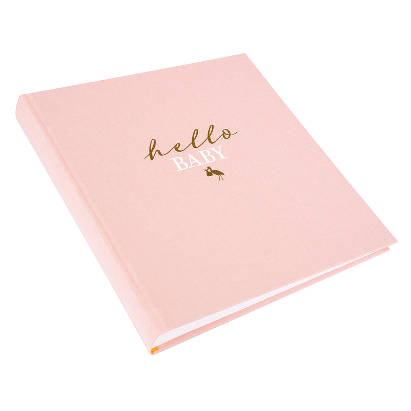 An adorable Goldbuch photo album labeled "Hello Baby," capturing the joyful moments and milestones of a newborn's journey.