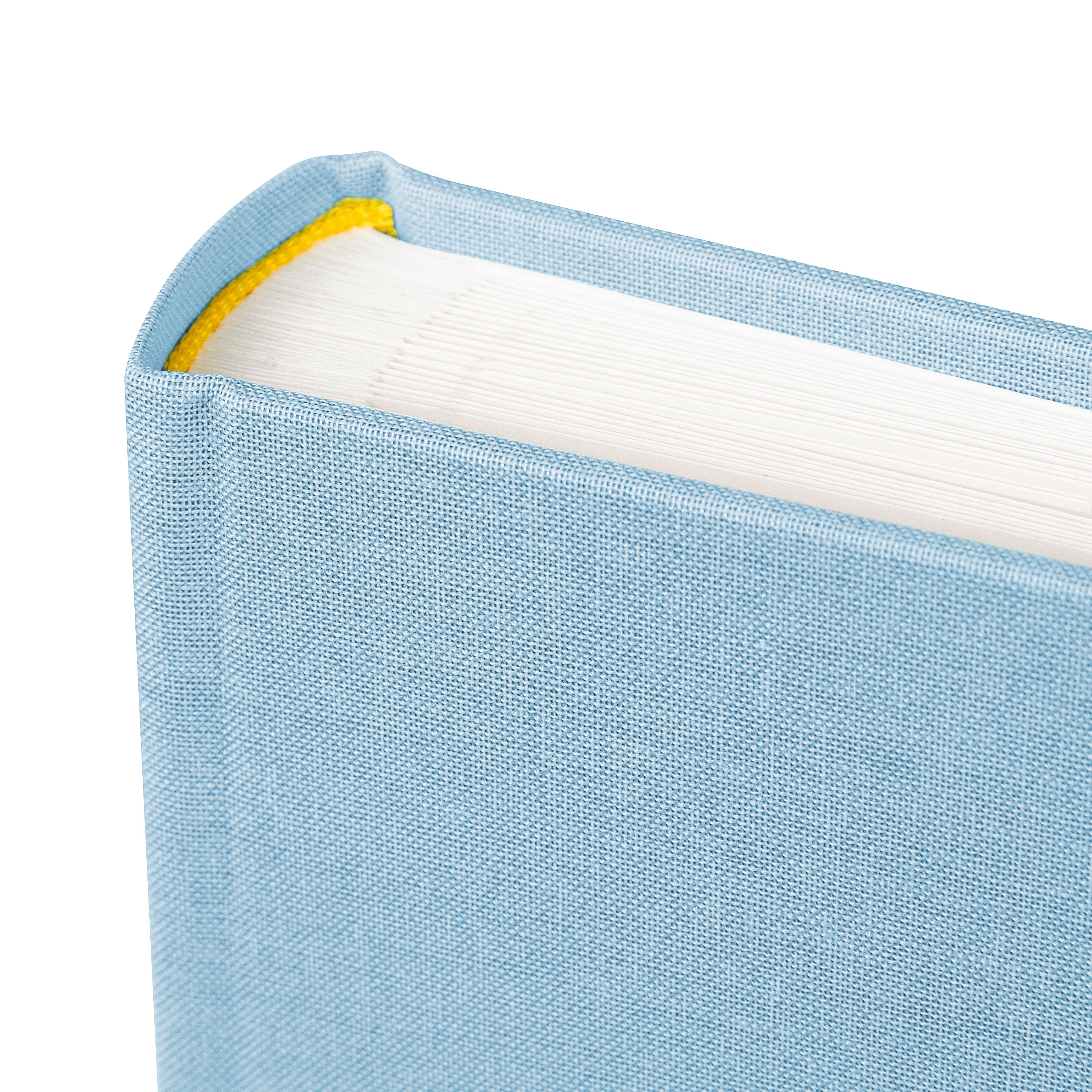 Goldbuch photo album with hello baby text on a light blue surface.