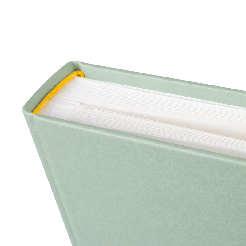 A Goldbuch light green Baby Boy photo album with elegant design, detailed corner, ideal for your treasured moments.