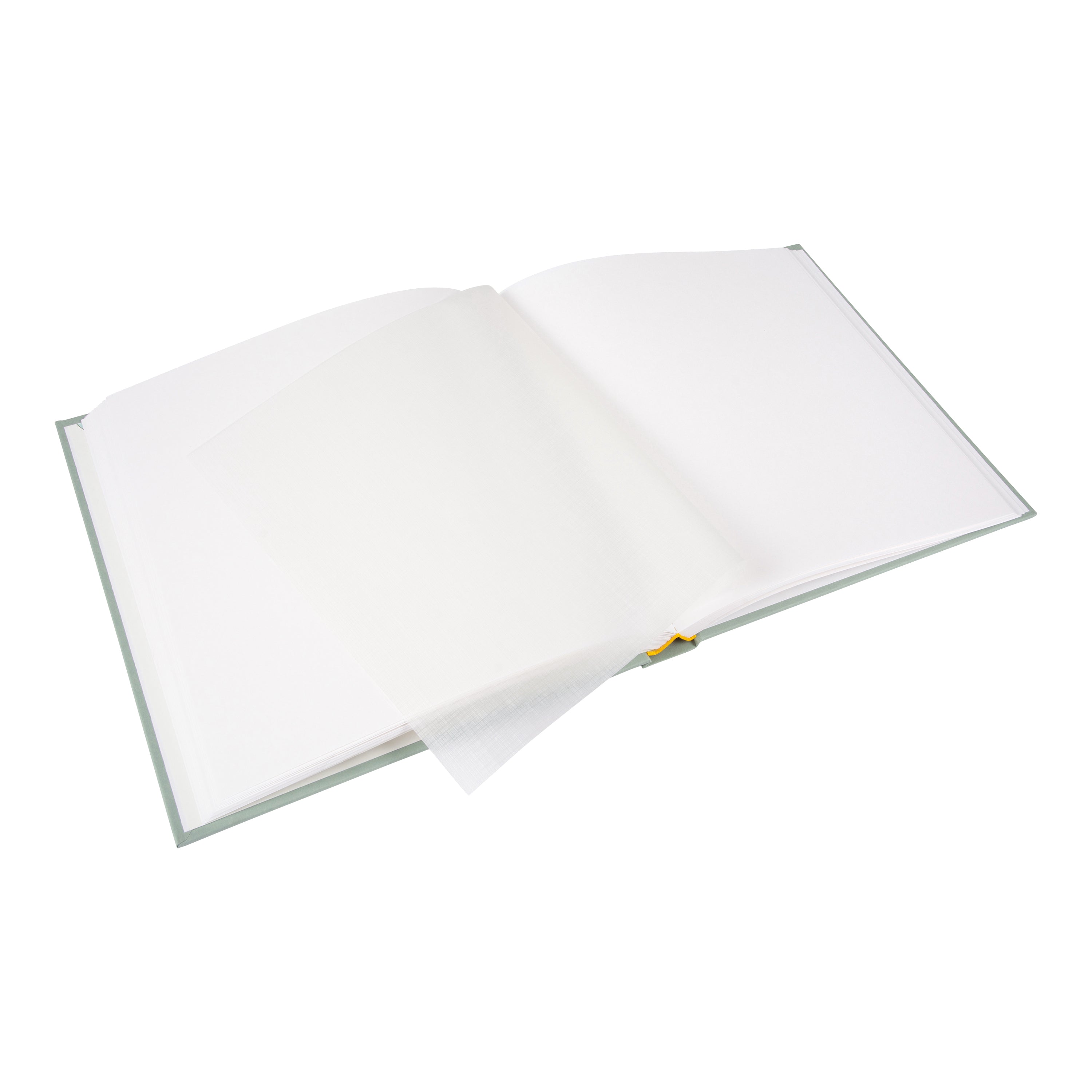 An open Photo Album with blank pages and a place for your precious photos, featured in the Goldbuch Photo Album collection.

