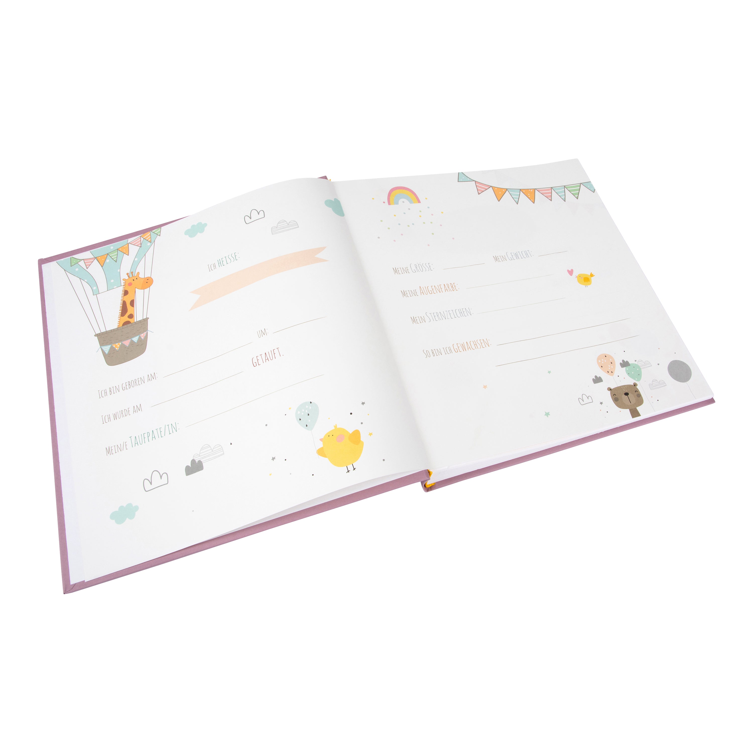 A Goldbuch light pink Baby Girl photo album with elegant design, ideal for your treasured moments, with additional page for the baby name.