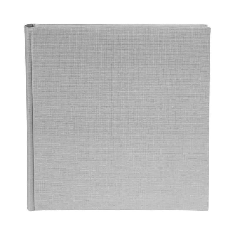 A grey Goldbuch photo album resting on a white background, showcasing its vibrant color and sleek design.