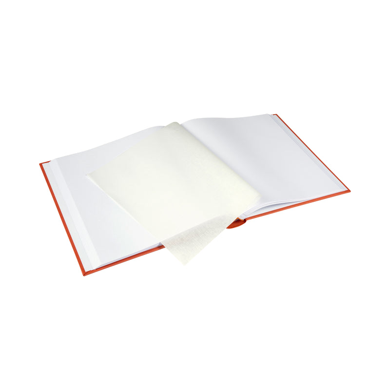 A red Goldbuch photo album page, elegantly presenting treasured memories in a stylish and organized manner.
