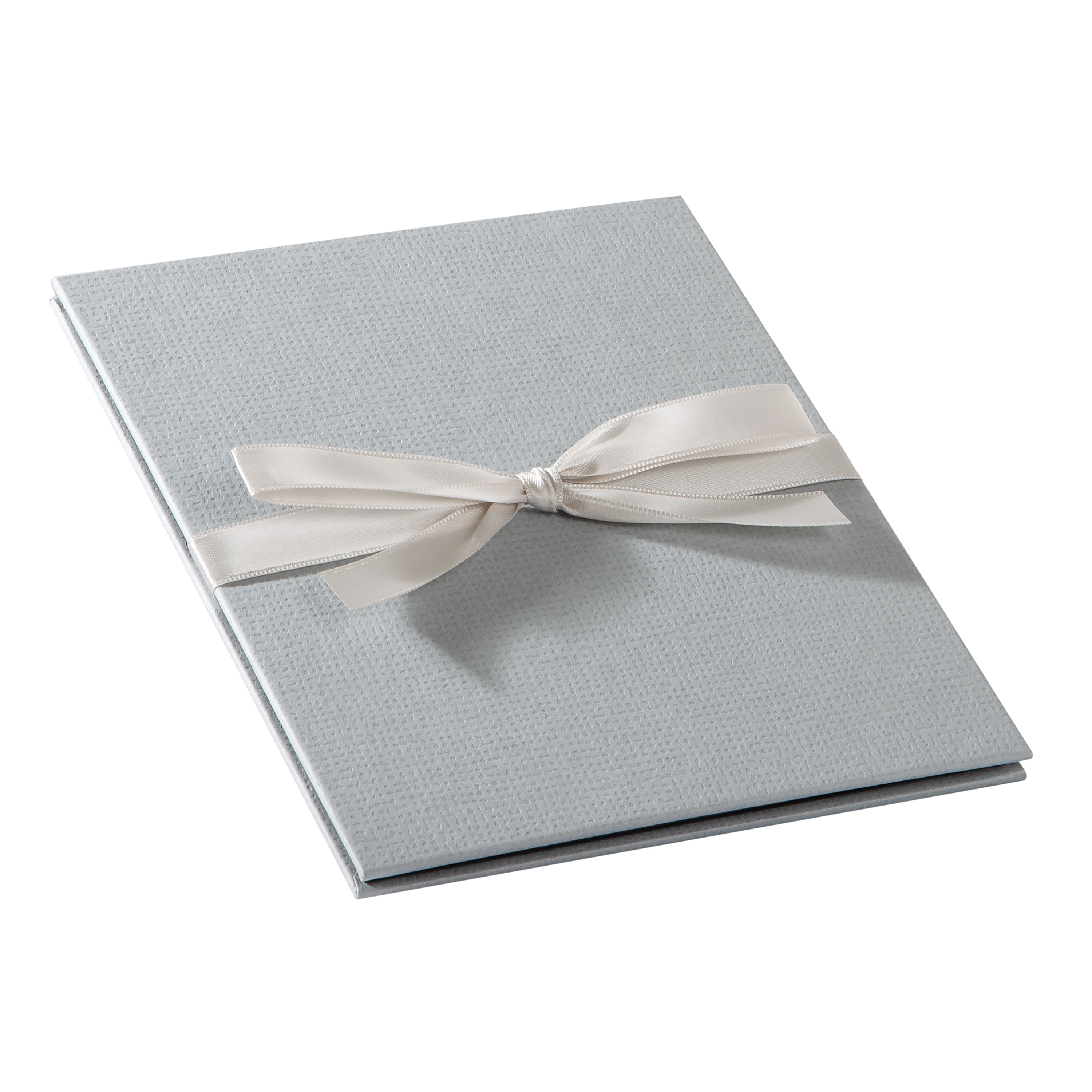  A beautifully crafted grey Goldbuch leporello featuring a charming light grey bow.