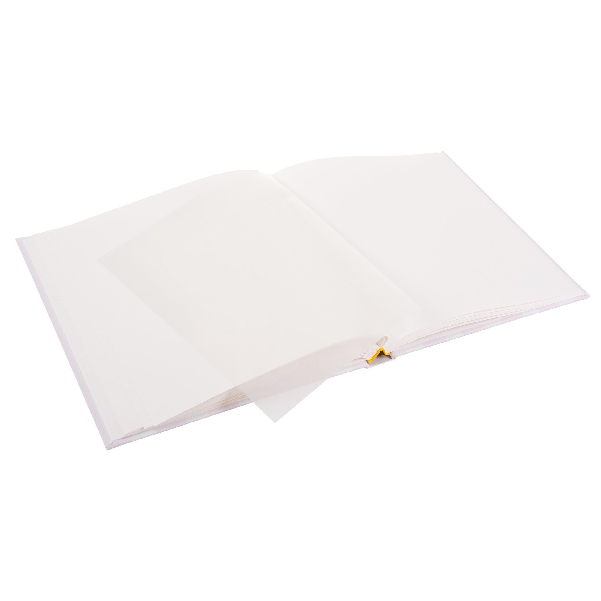 An open Photo Album with blank pages and a place for your precious photos, featured in the Goldbuch Photo Album collection.