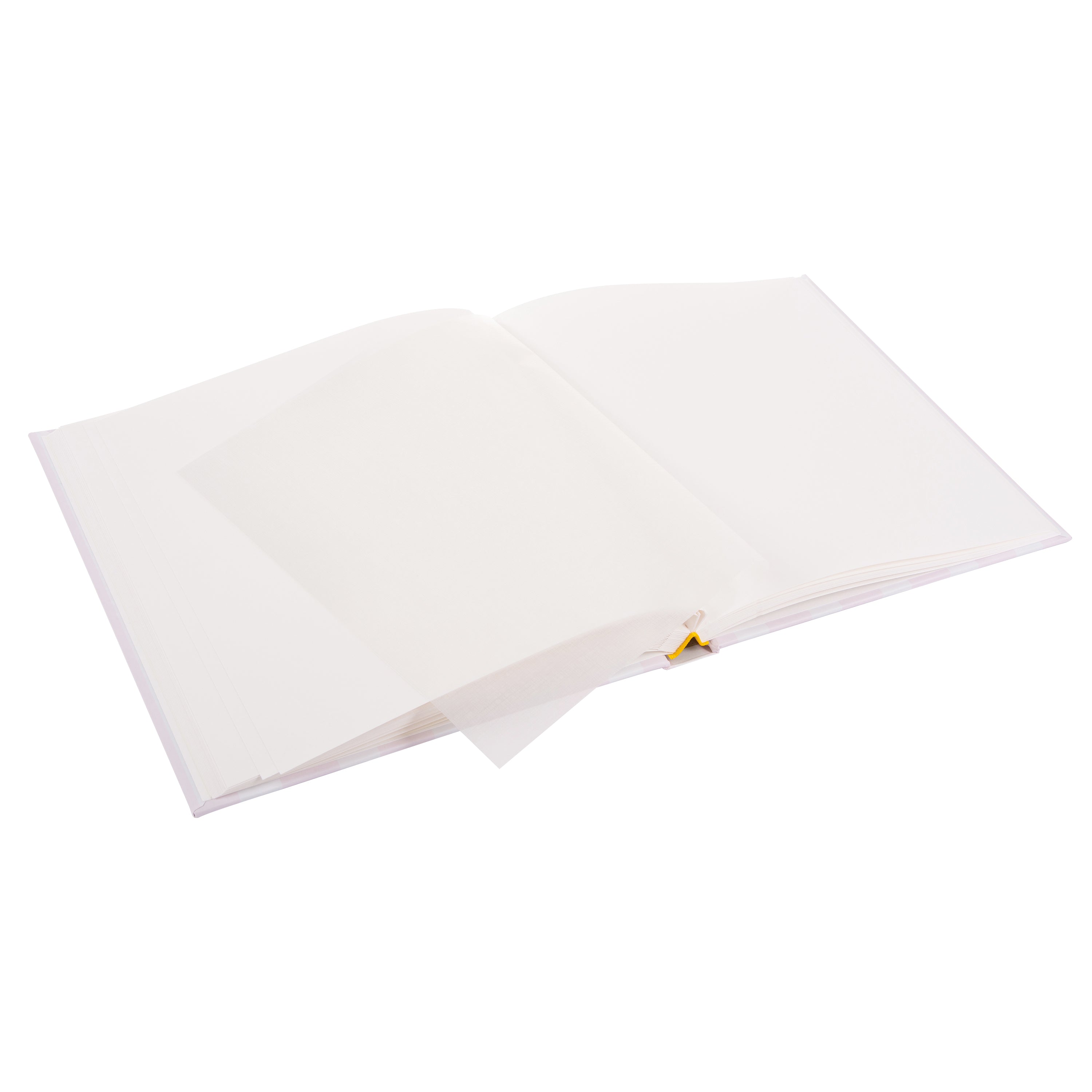 An open Photo Album with blank pages and a place for your precious photos, featured in the Goldbuch Photo Album collection.