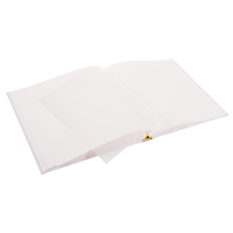 An open Photo Album with blank pages and a place for your precious photos, featured in the Goldbuch Photo Album collection.