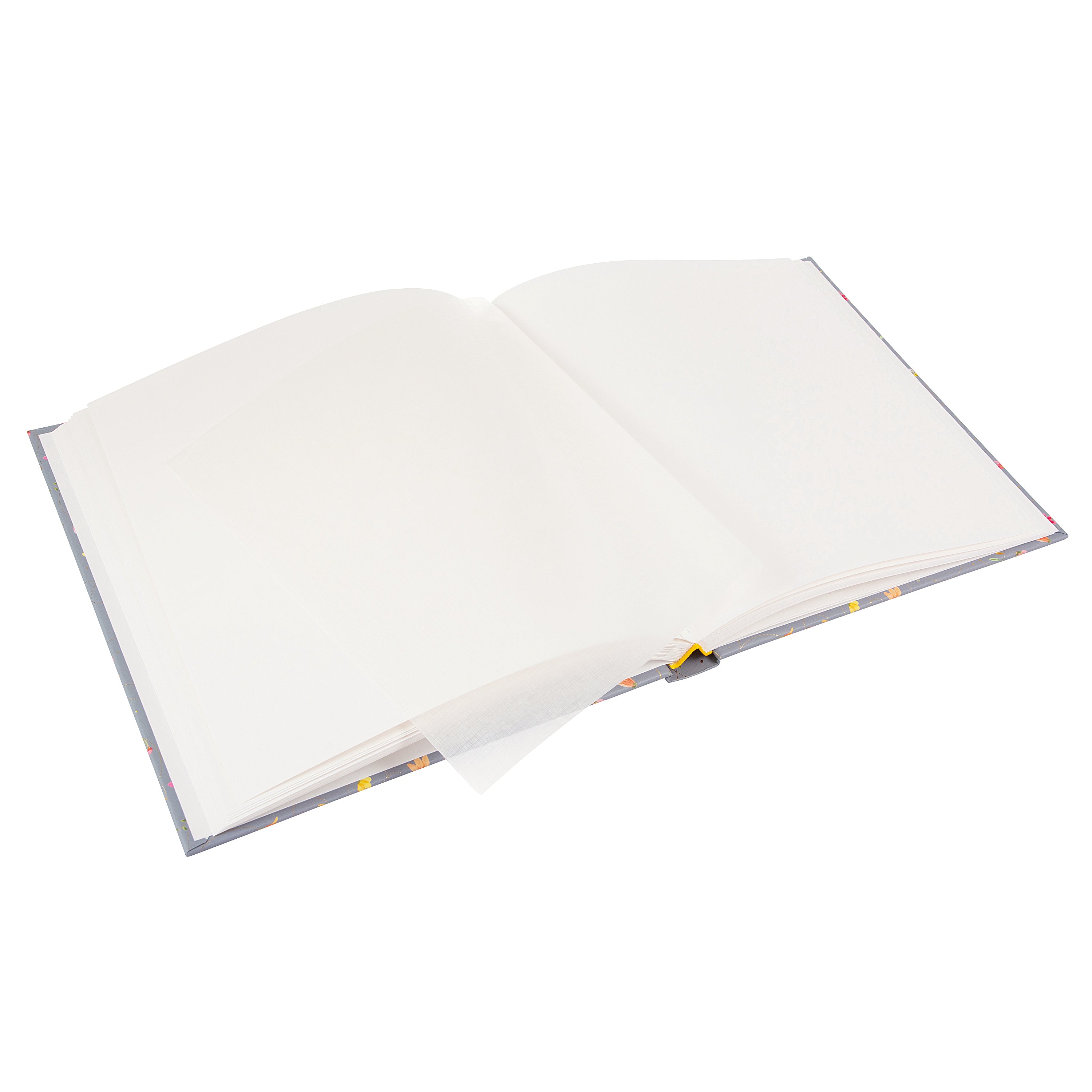 An open Photo Album with blank pages and a place for your precious photos, featured in the Goldbuch Photo Album collection.