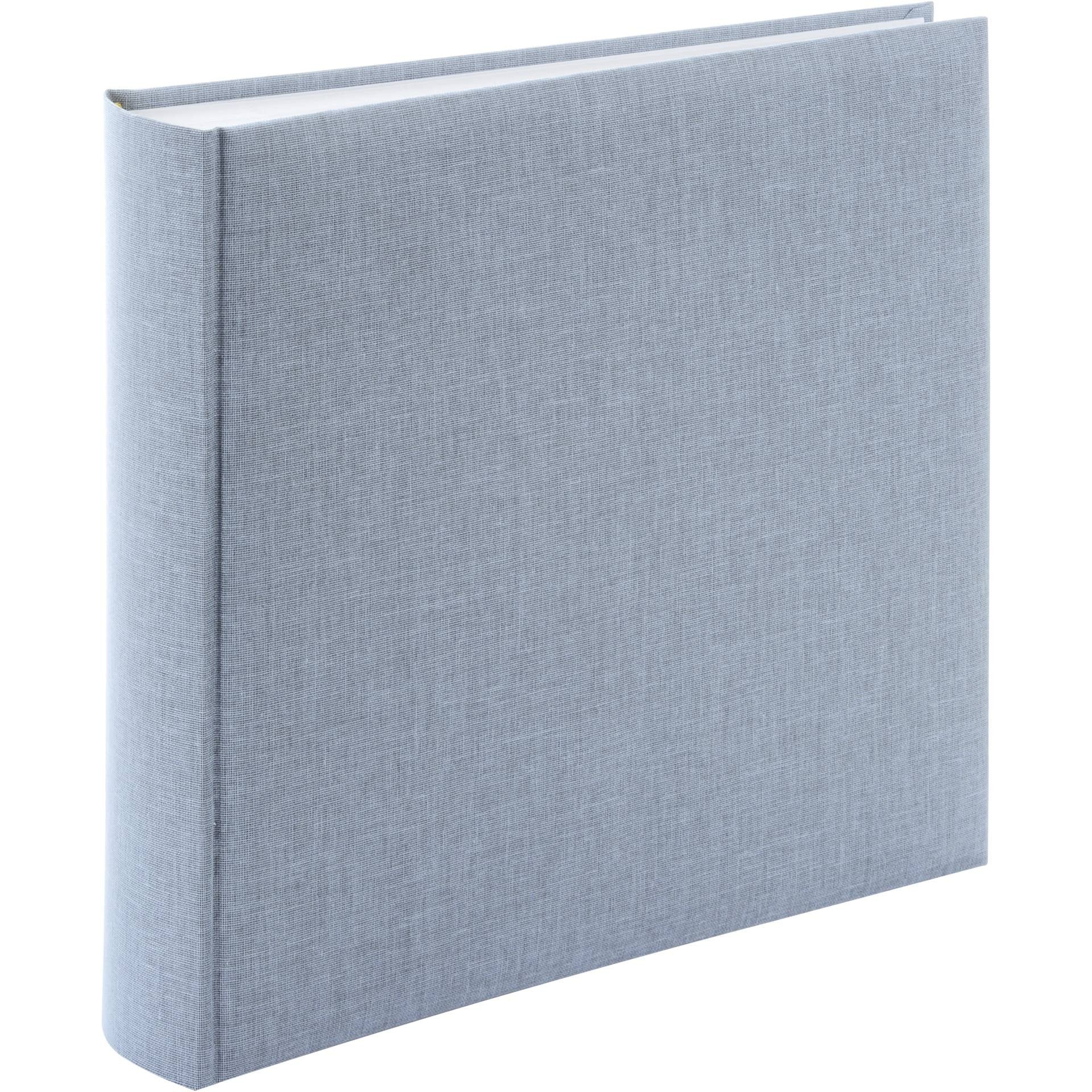 A Goldbuch stylish blue grey linen photo album, perfect for storing and showcasing photographs.