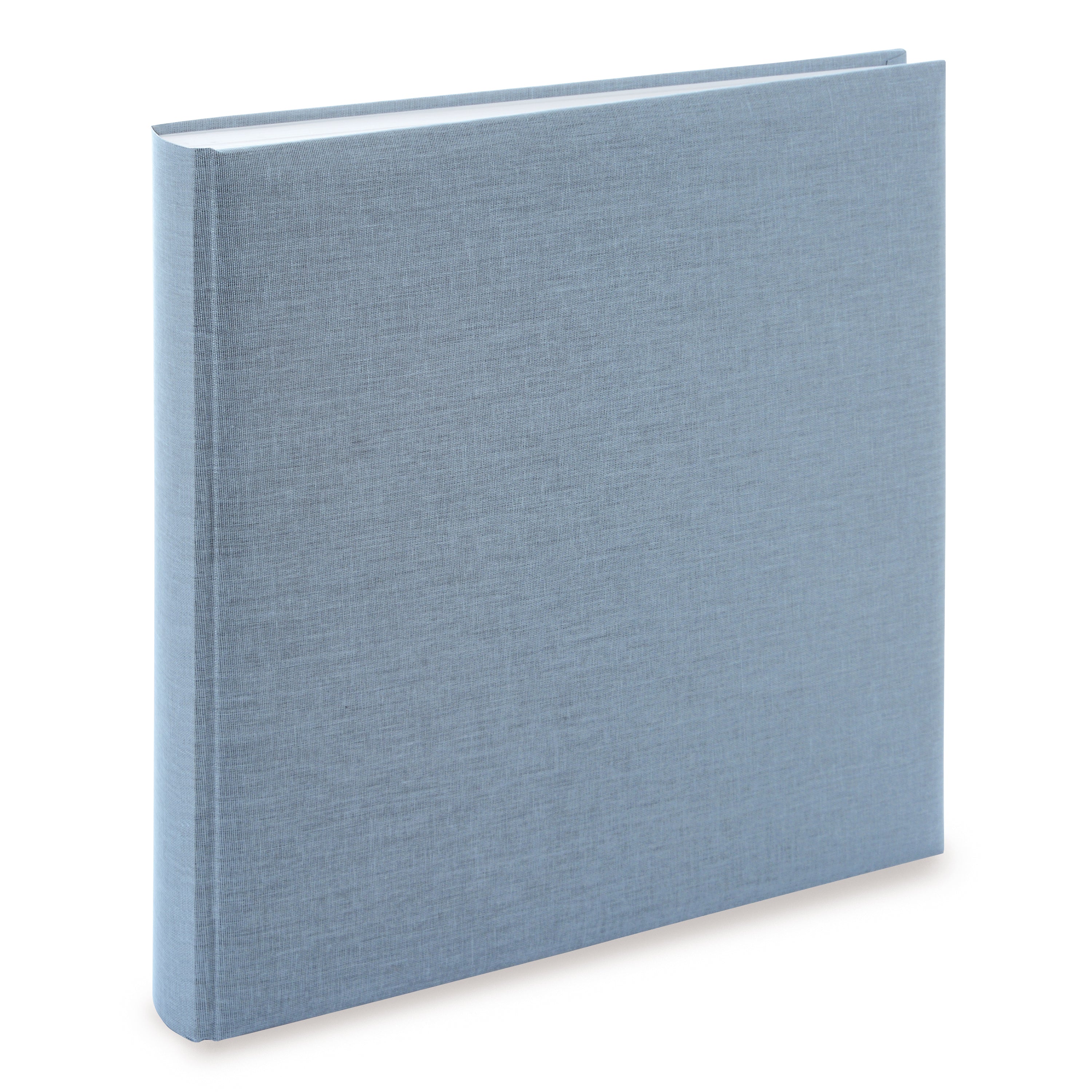 A Goldbuch stylish blue grey linen photo album, perfect for storing and showcasing photographs.