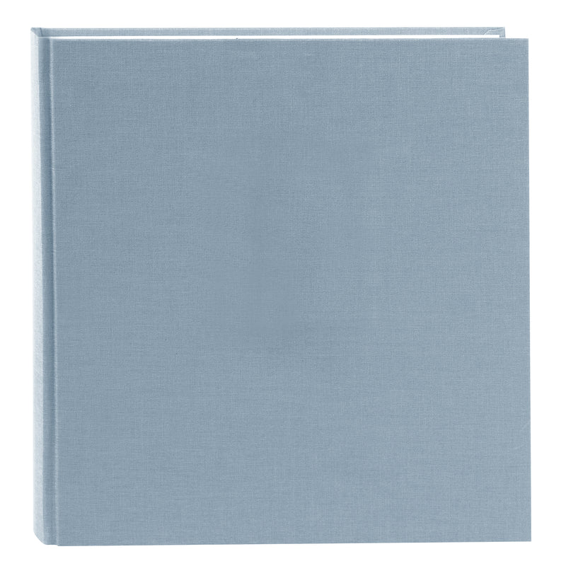 A Goldbuch stylish blue grey linen photo album, perfect for storing and showcasing photographs.