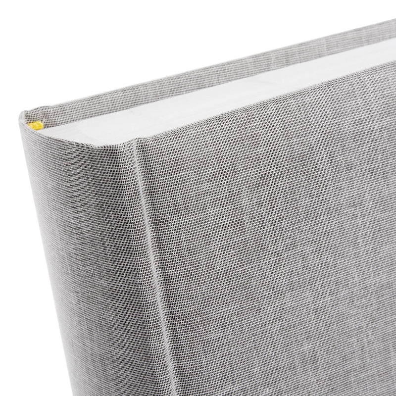 An elegant Goldbuch photo album with grey linen pattern, suitable for adding charm to a photo album collection.
