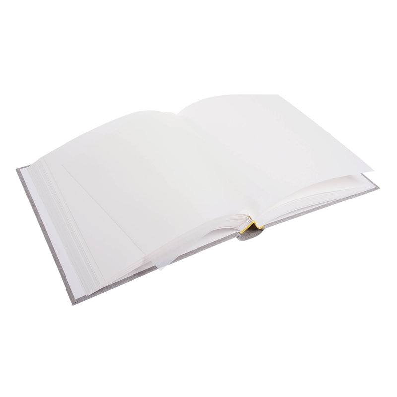 An open Photo Album with blank pages and a place for your precious photos, featured in the Goldbuch Photo Album collection.

