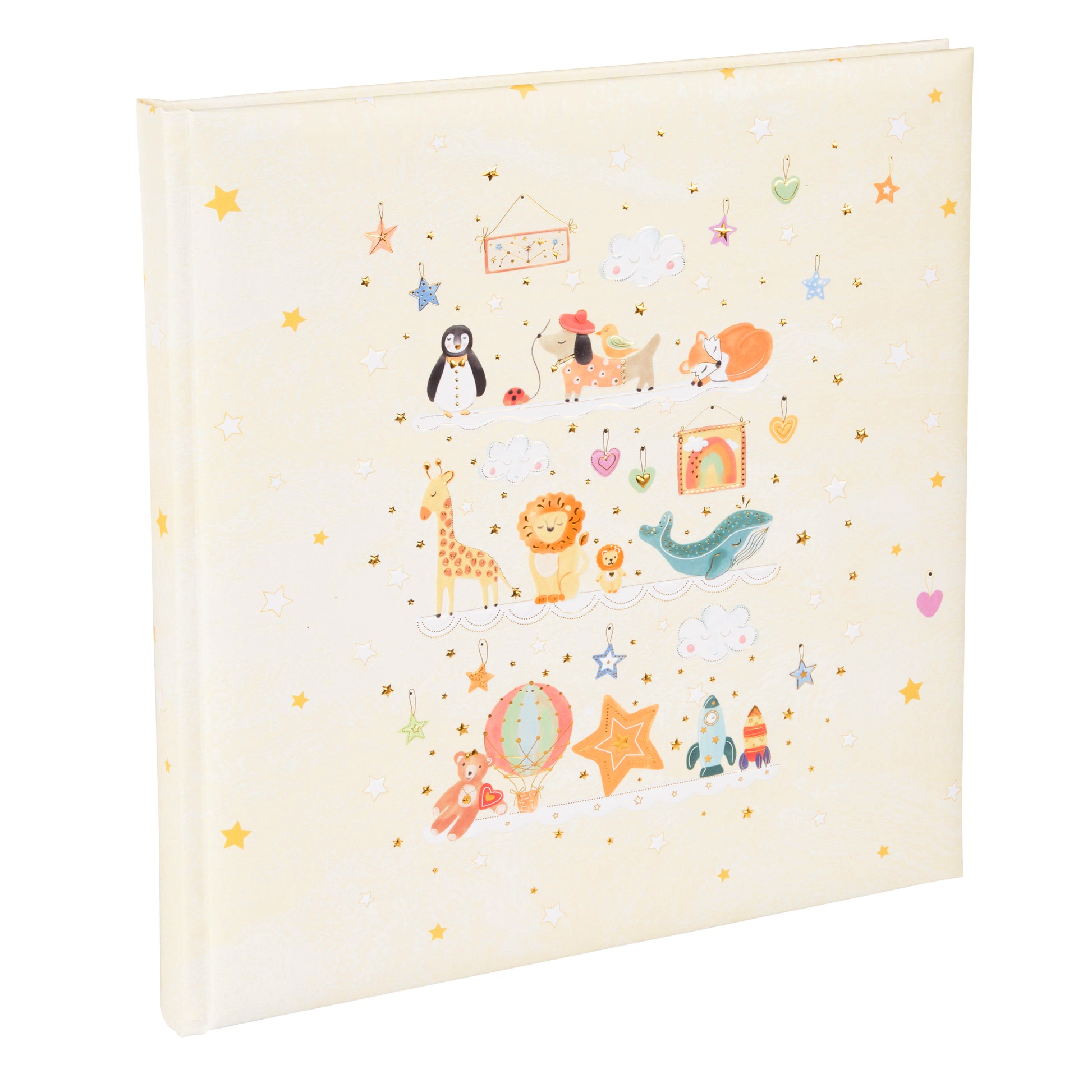 A Goldbuch white baby photo album with cute animal design, ideal for your treasured moments.