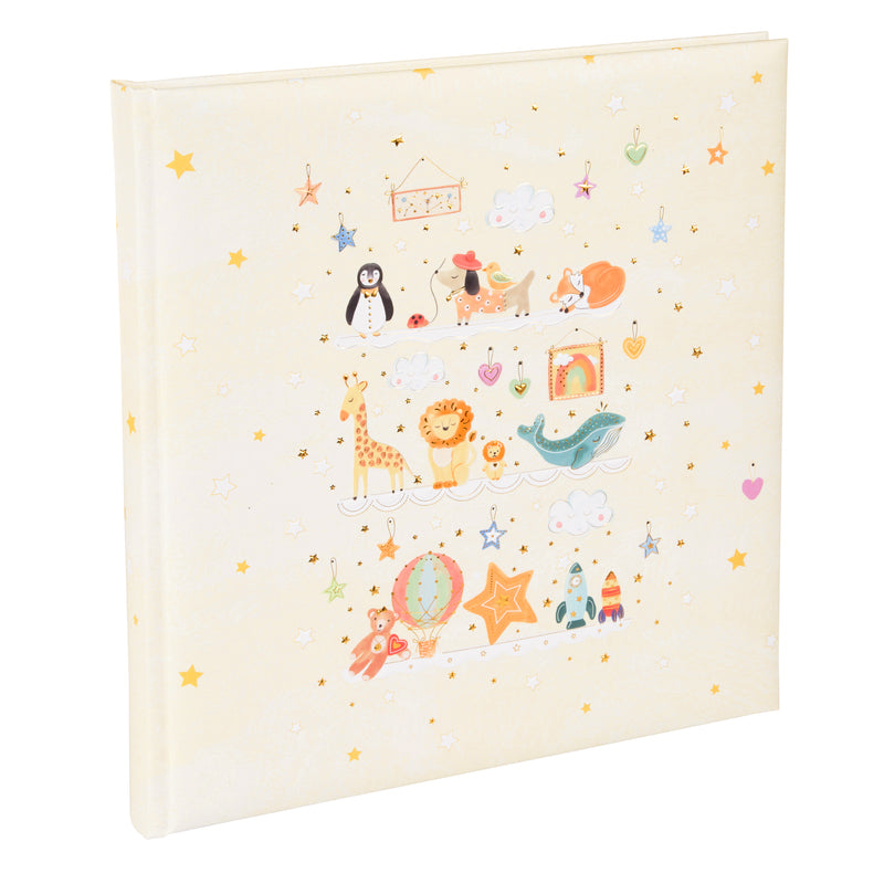 A Goldbuch white baby photo album with cute animal design, ideal for your treasured moments.