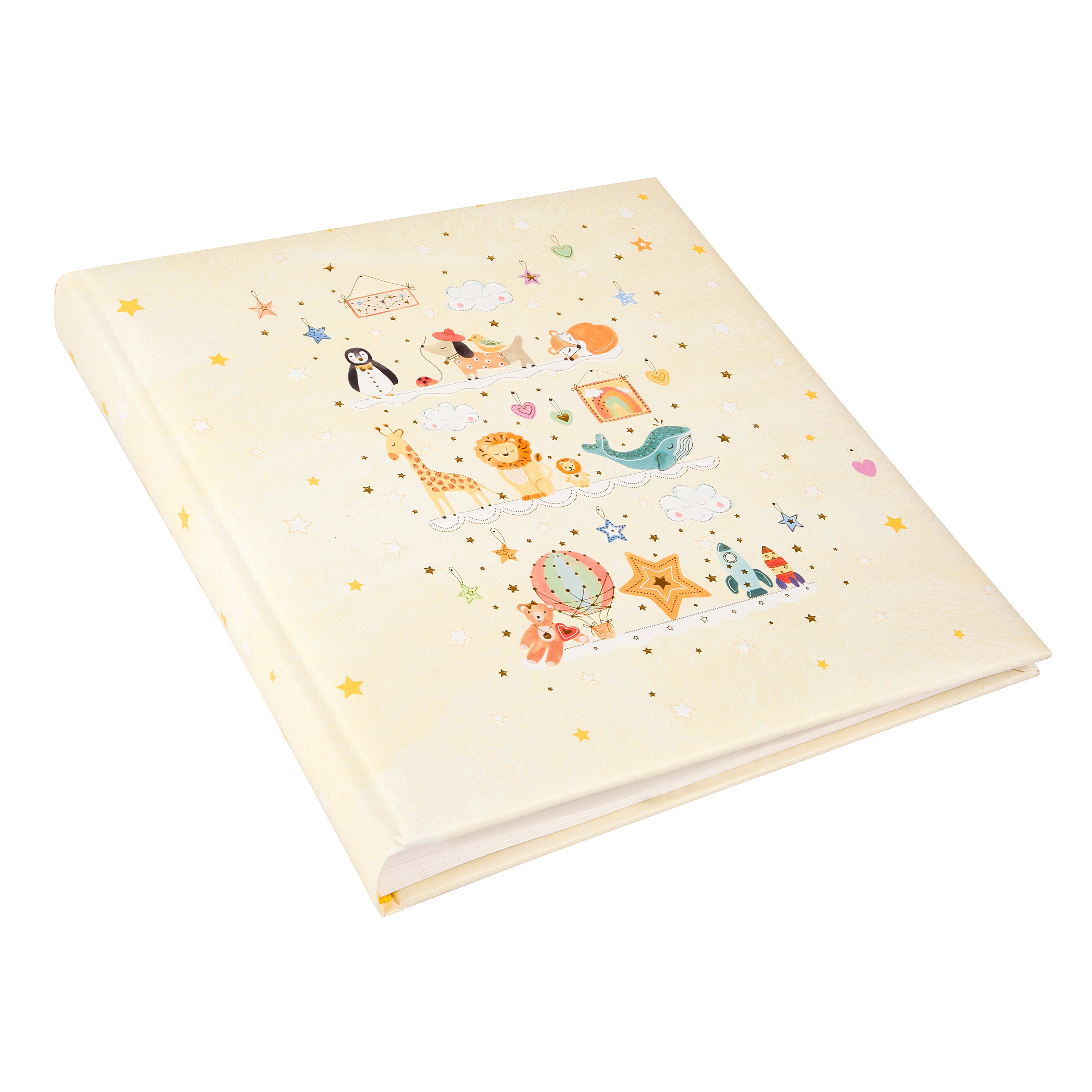 A Goldbuch white baby photo album with cute animal design, ideal for your treasured moments.
