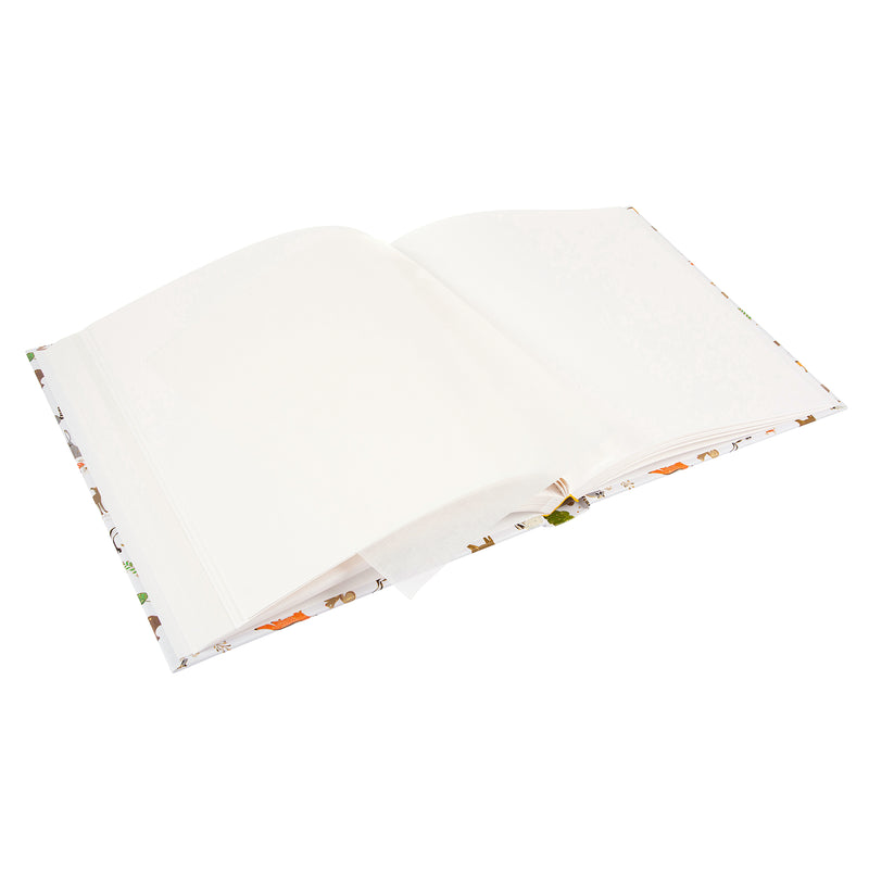 An open Photo Album with blank pages and a place for your precious photos, featured in the Goldbuch Photo Album collection.
