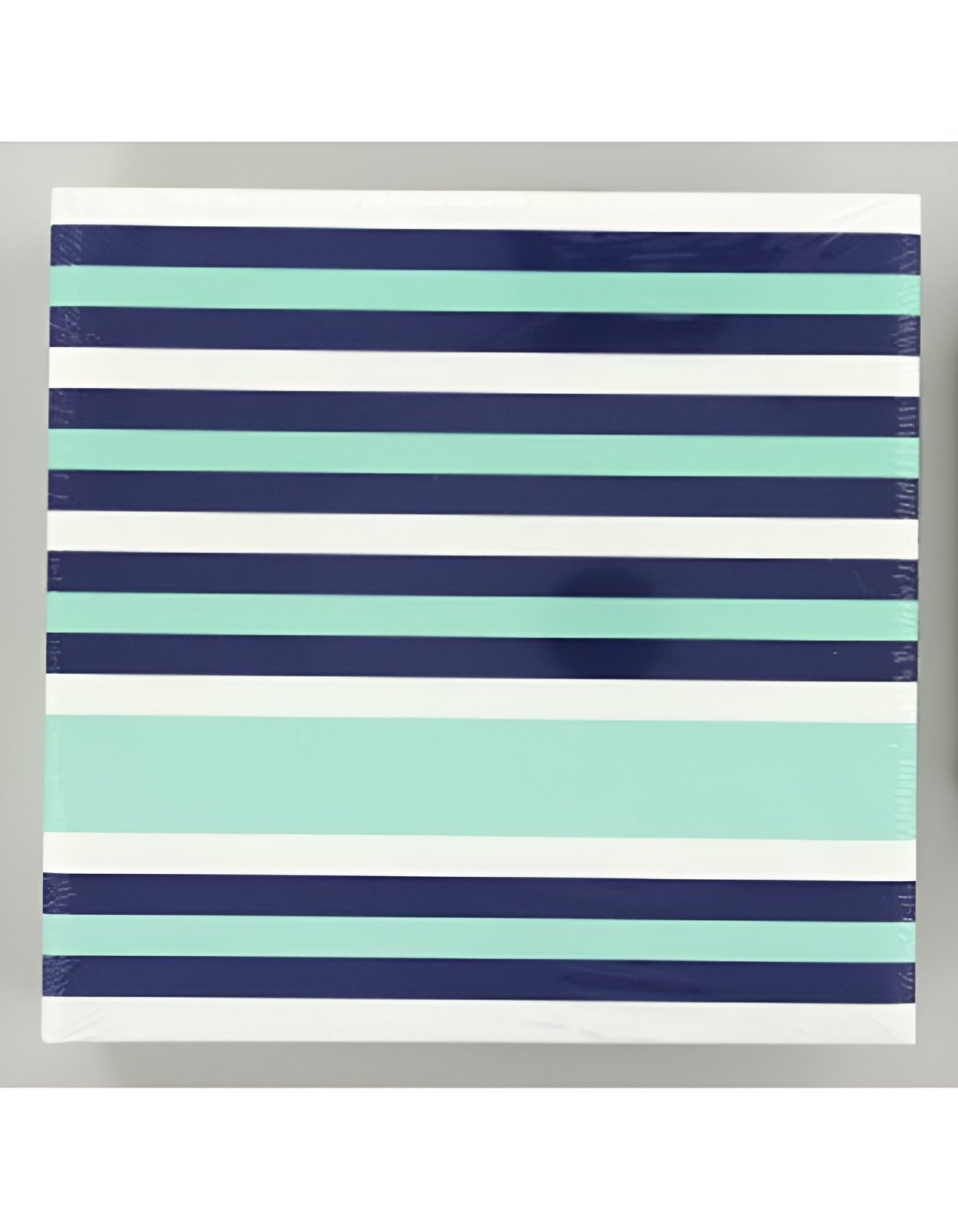 A Hama photo album showcasing a striped design with a clean white border for an elegant appearance.