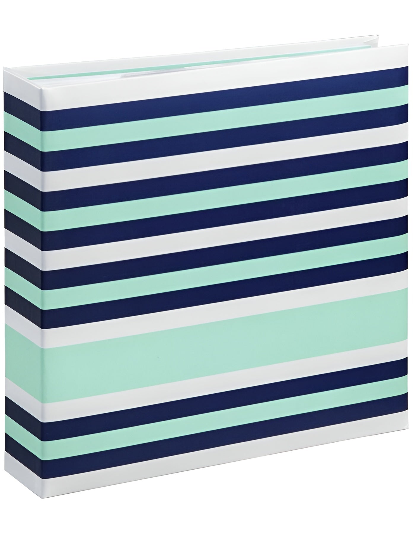 A Hama photo album showcasing a striped design with a clean white border for an elegant appearance.