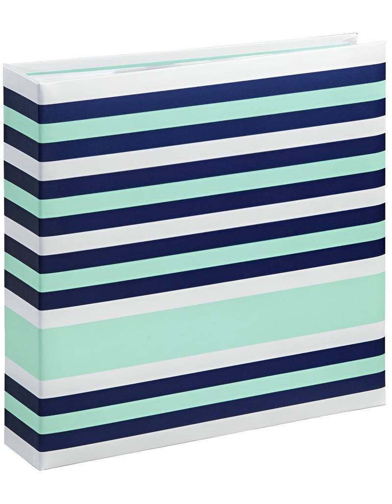 A Hama photo album showcasing a striped design with a clean white border for an elegant appearance.
