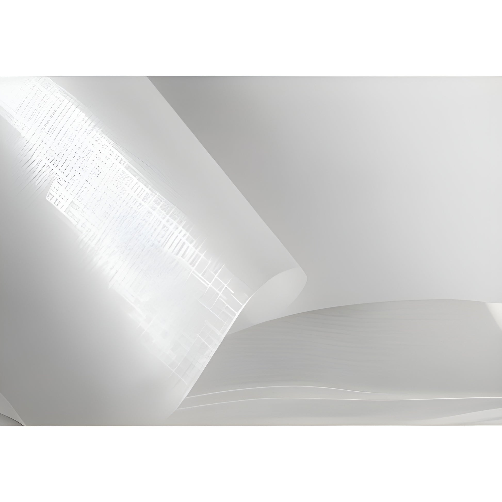 Hama photo album. A white paper sheet set on a white background, with glassine interleaves ensuring protection and visibility of the following pages.
