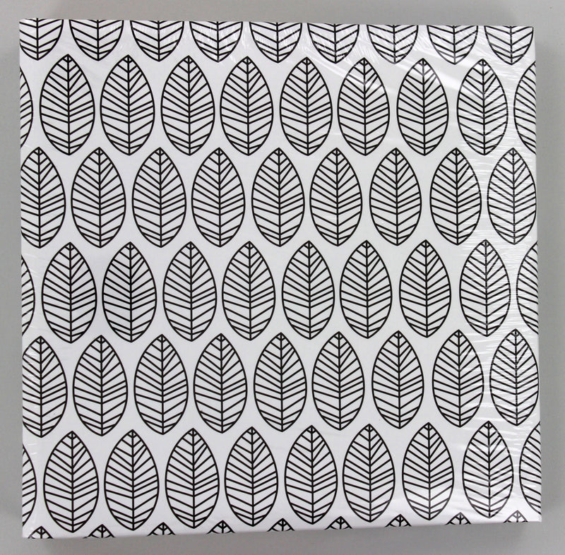 A Hama photo album with an elegantly presented white and black leaf pattern.