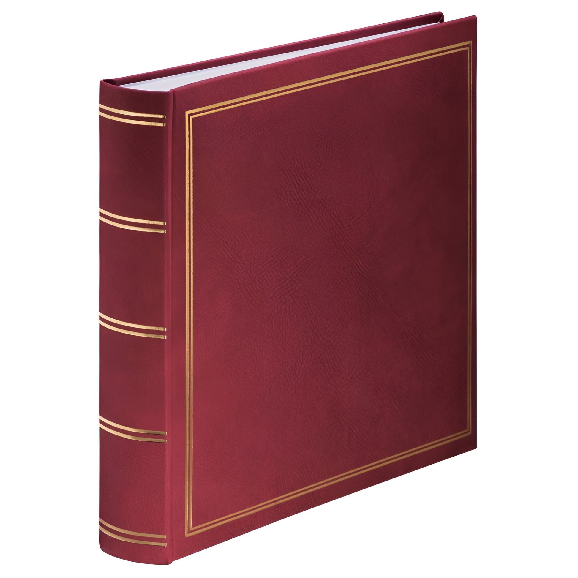 A Hama jumbo photo album featuring  bordeaux and gold details, highlighting its elegant design.