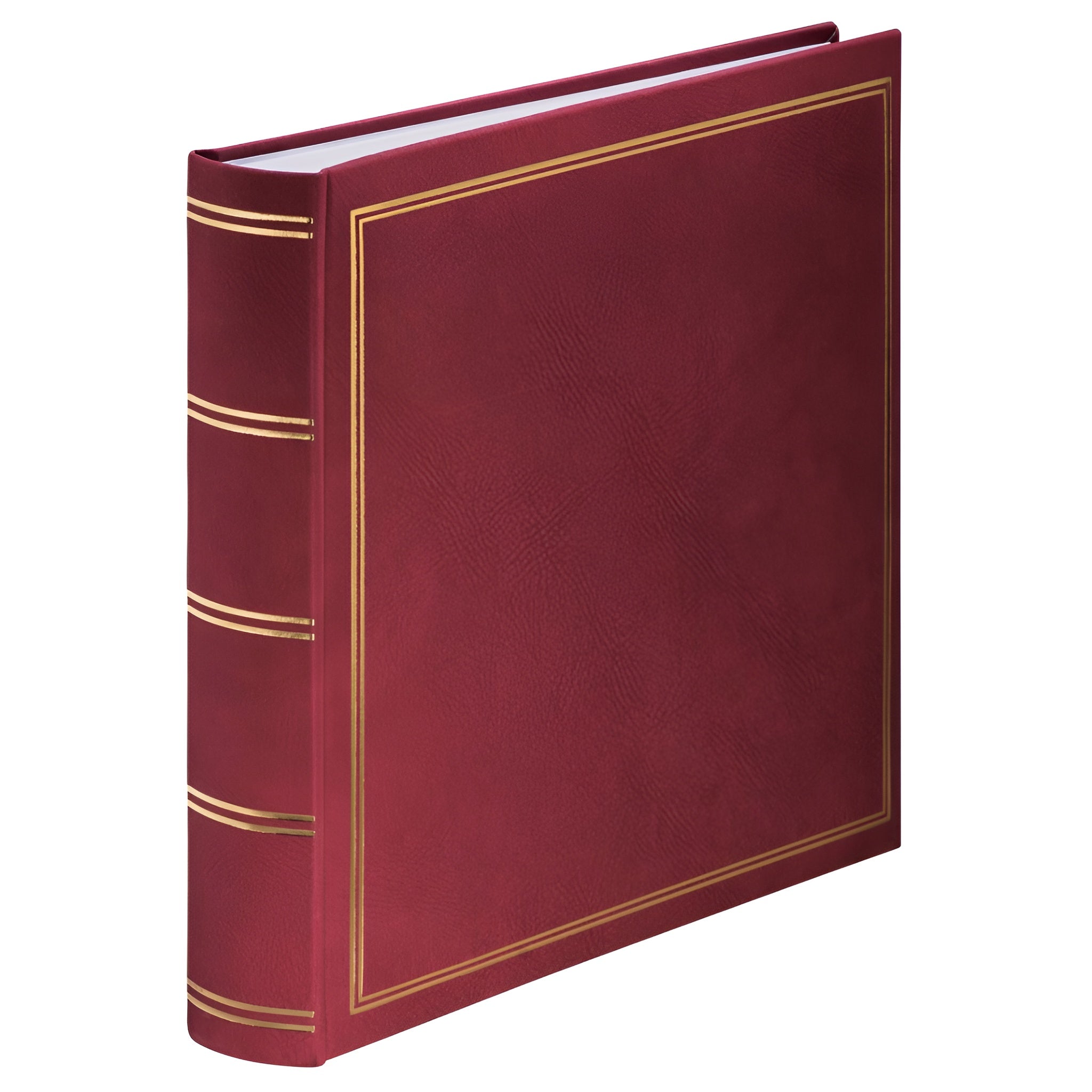 A Hama jumbo photo album featuring  bordeaux and gold details, highlighting its elegant design.