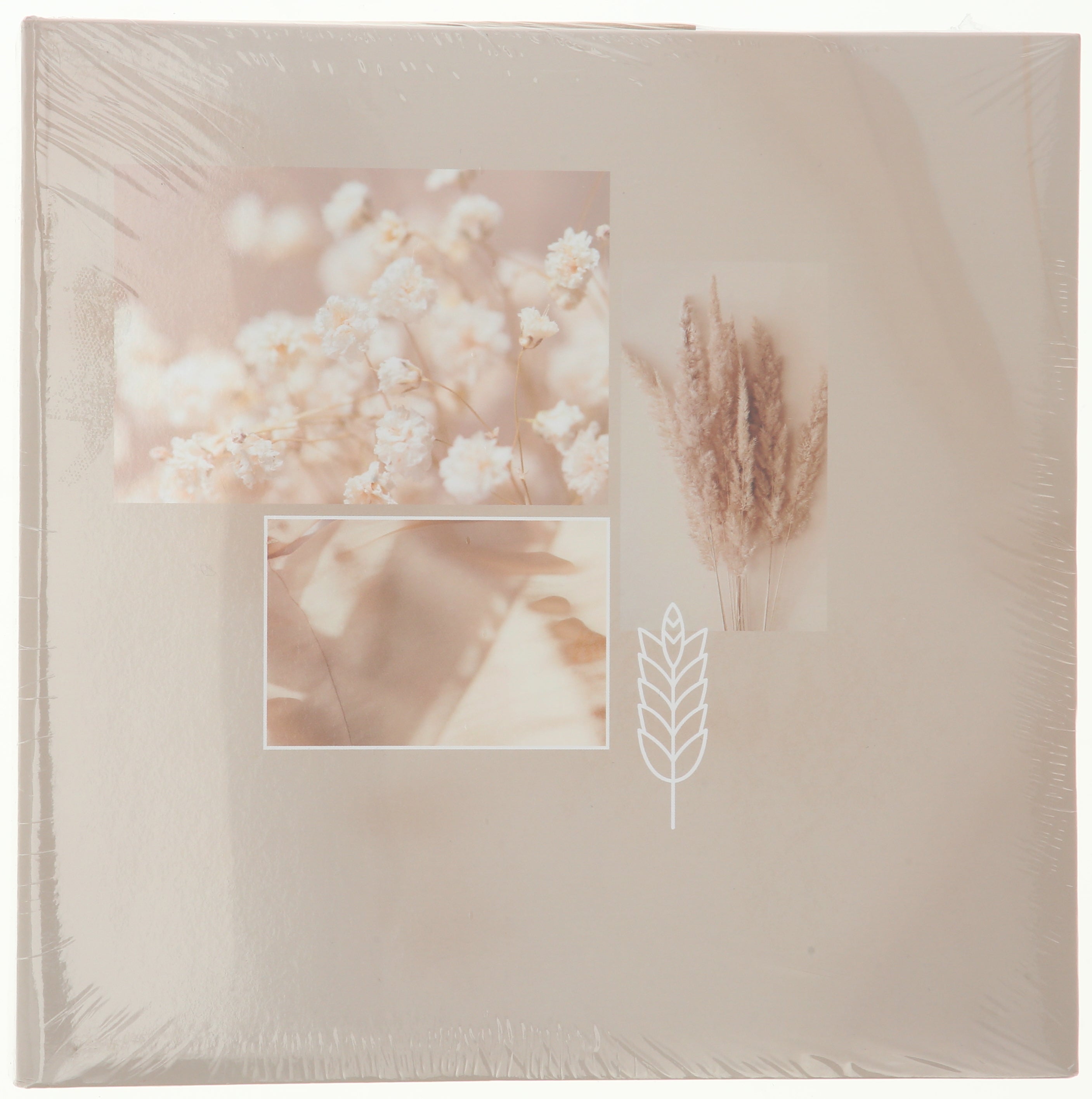 Hama photo album in a white binder adorned with a floral design, perfect for storing and showcasing photographs.