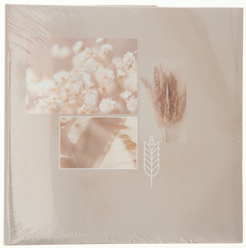 Hama photo album in a white binder adorned with a floral design, perfect for storing and showcasing photographs.