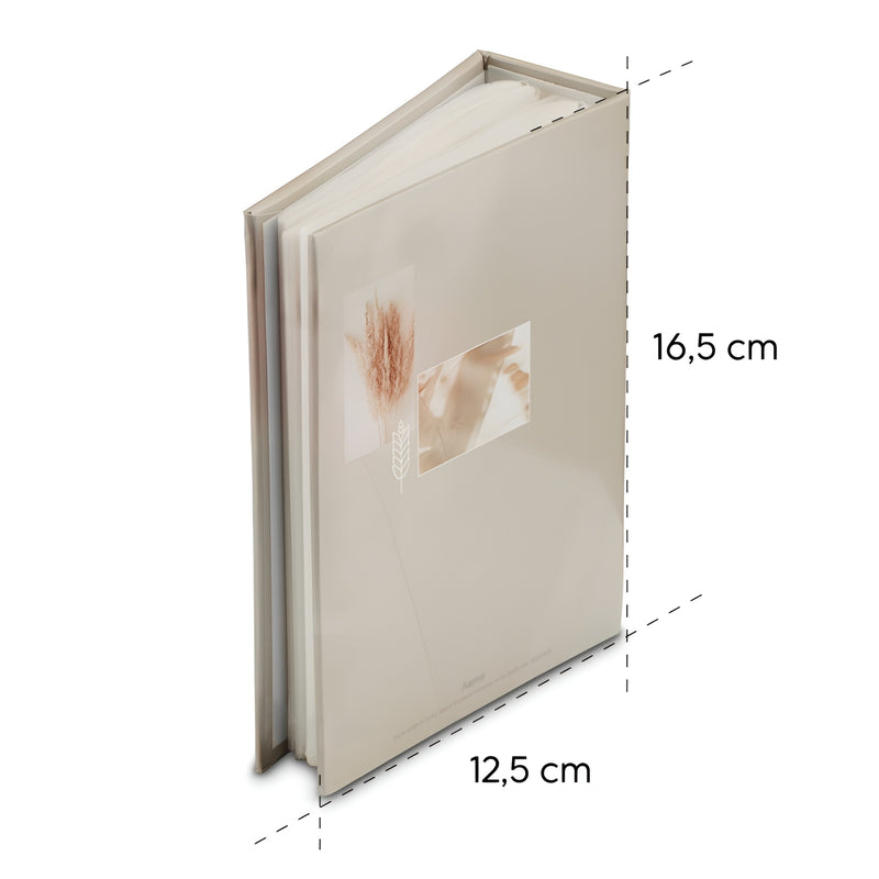 Hama photo album in a white binder adorned with a floral design, perfect for storing and showcasing photographs.