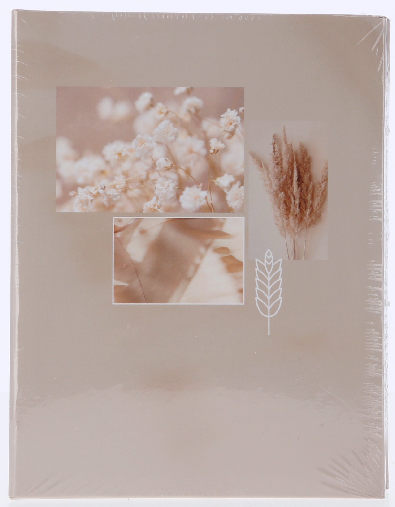 Hama photo album in a white binder adorned with a floral design, perfect for storing and showcasing photographs.