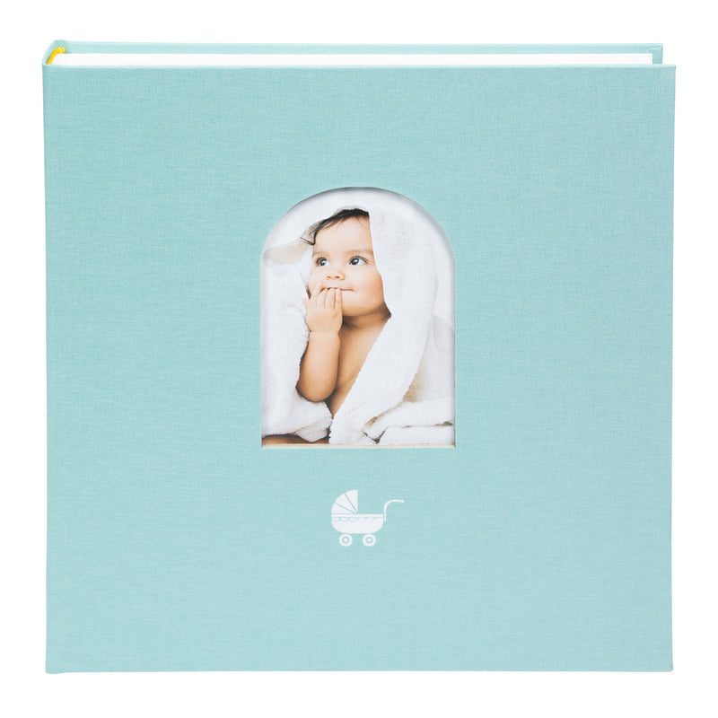 Goldbuch photo album with cute baby on its aqua blue cover