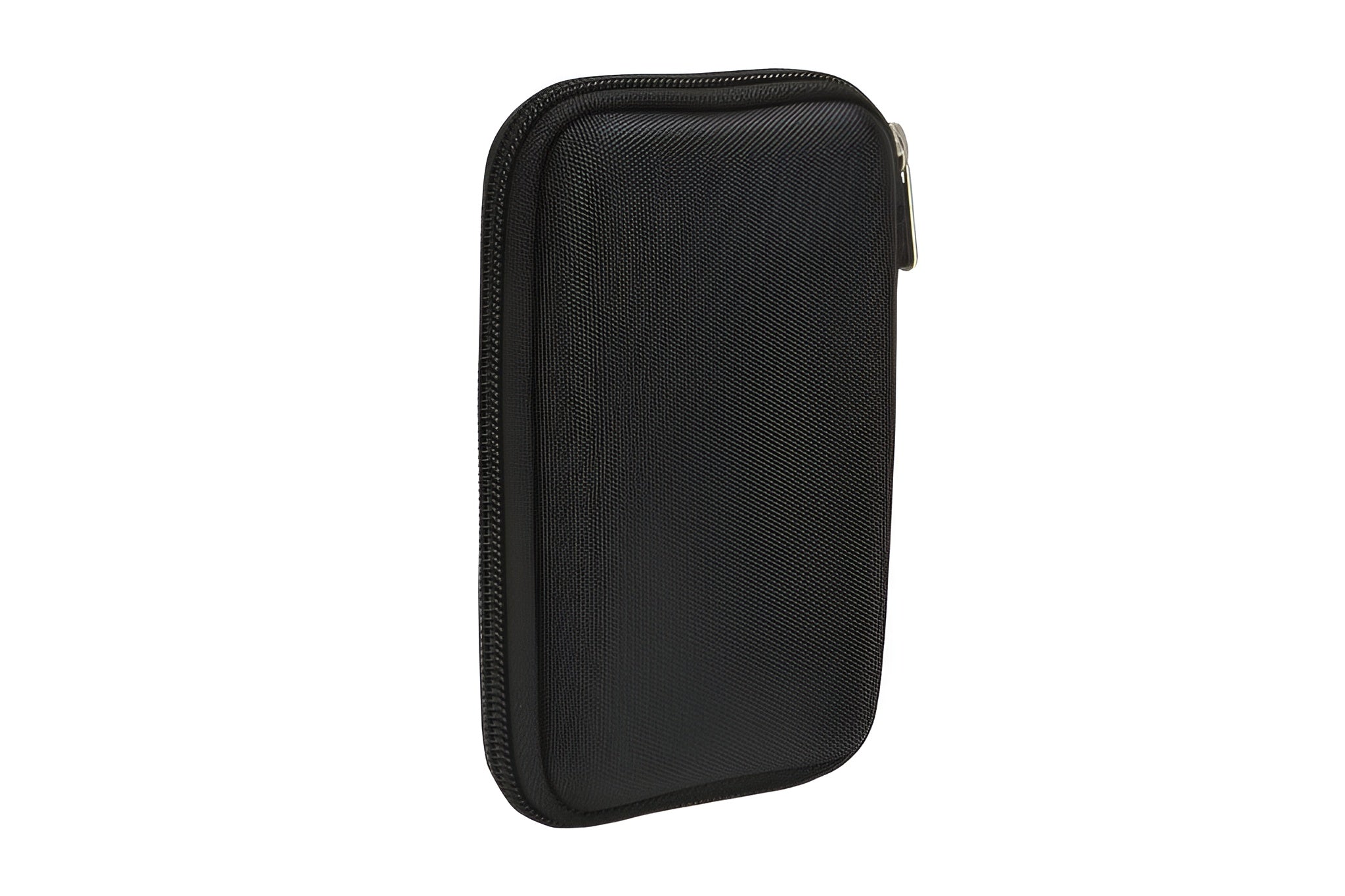 A black Case Logic portable hard drive case, designed for durability and easy transport of data storage solutions.