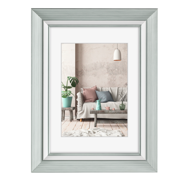 A Hama photo frame featuring a beautifully arranged living room, highlighting comfort and elegance in design.
