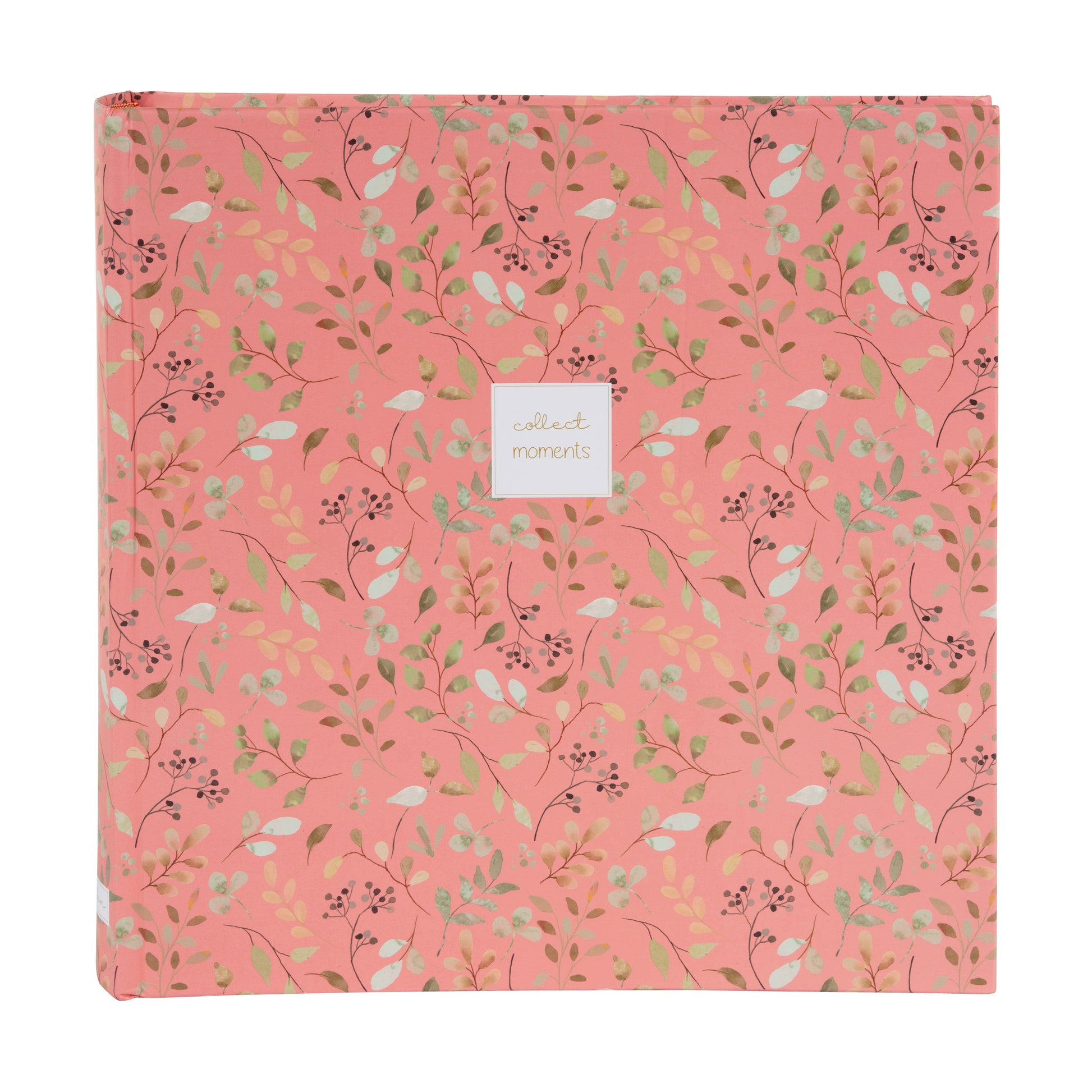 Goldbuch floral photo albums in pink and green, featuring a white label, arranged on a surface, resembling a photo album.