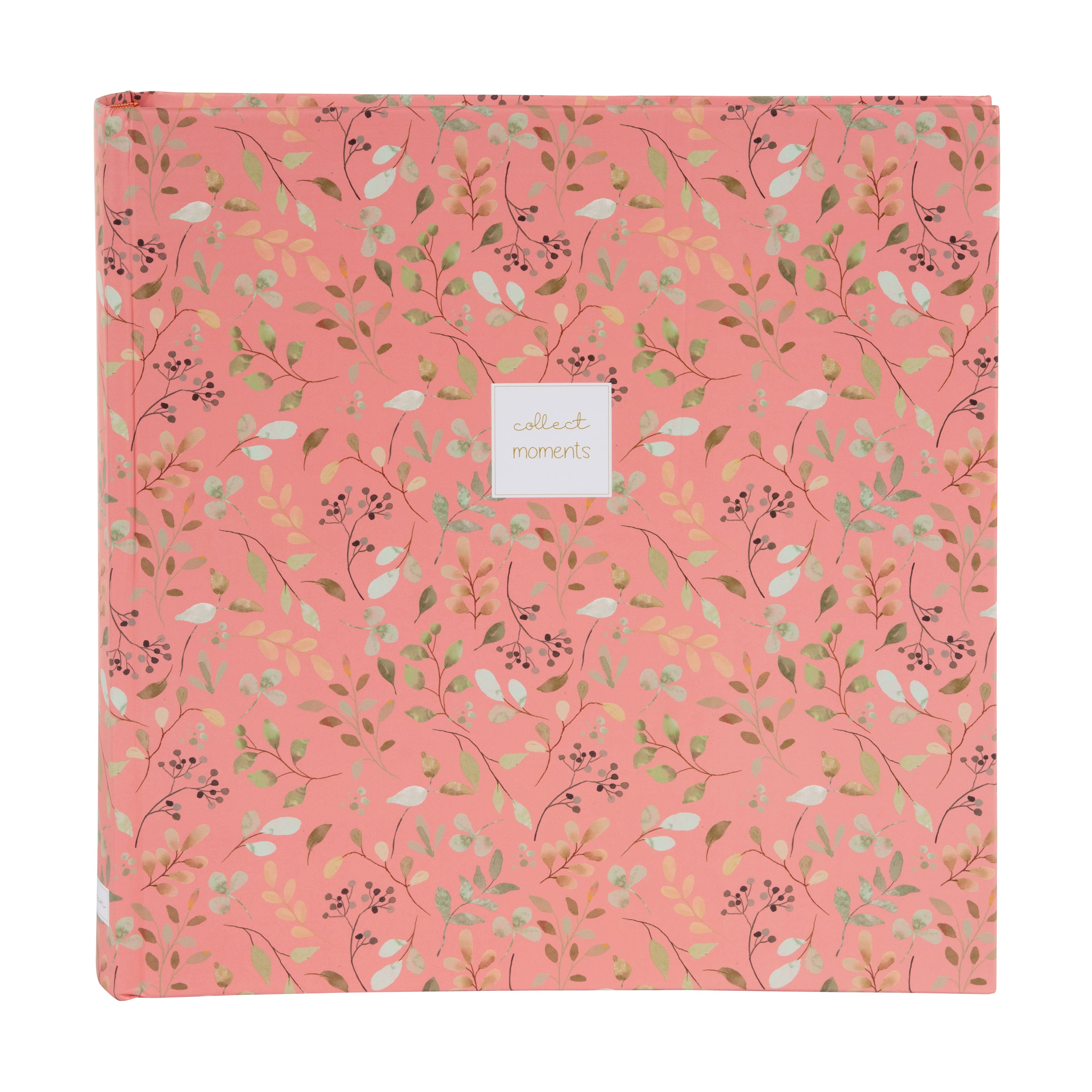 Goldbuch floral photo albums in pink and green, featuring a white label, arranged on a surface, resembling a photo album.