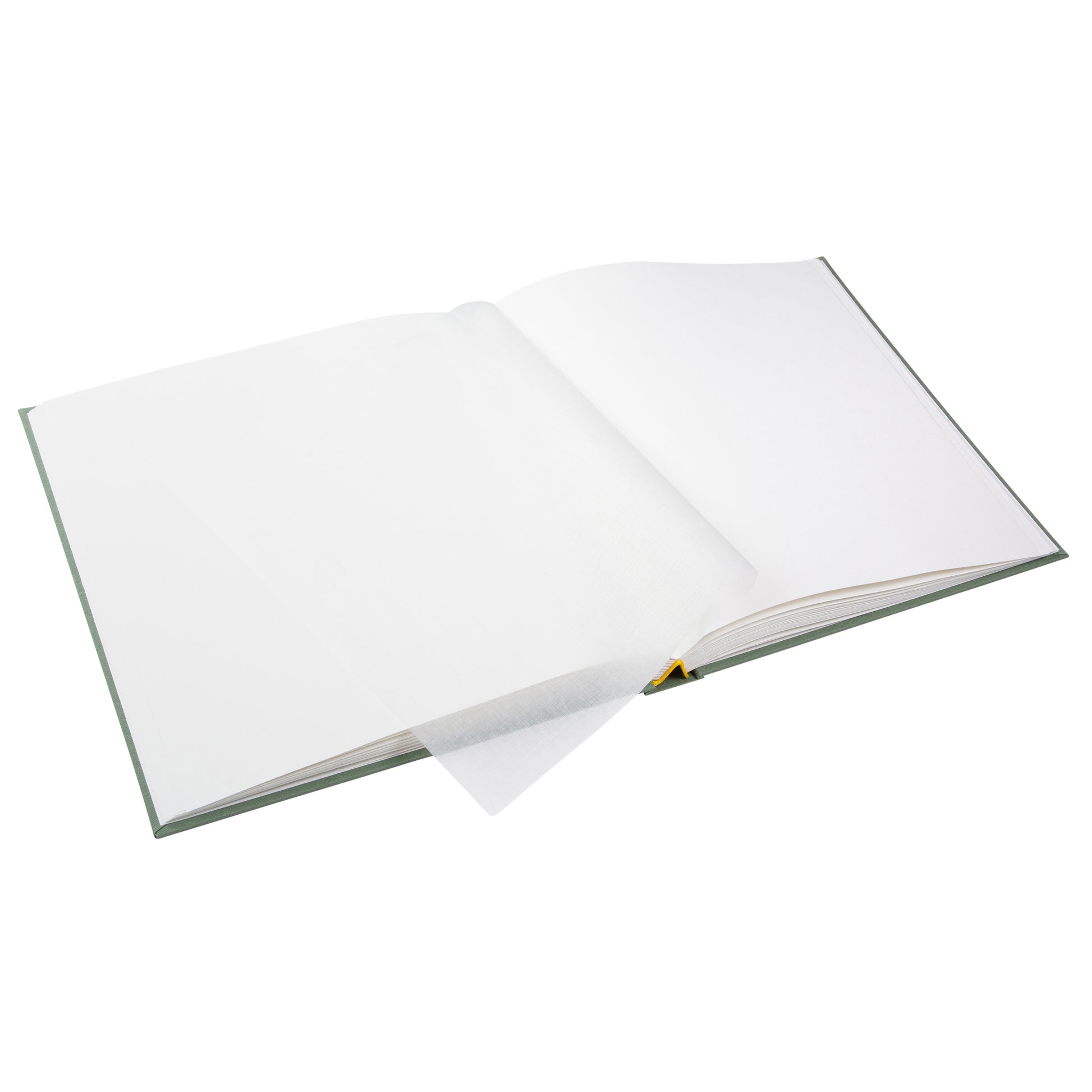 Goldbuch green photo album with a cutout featuring a couple and a heart symbol on a white background