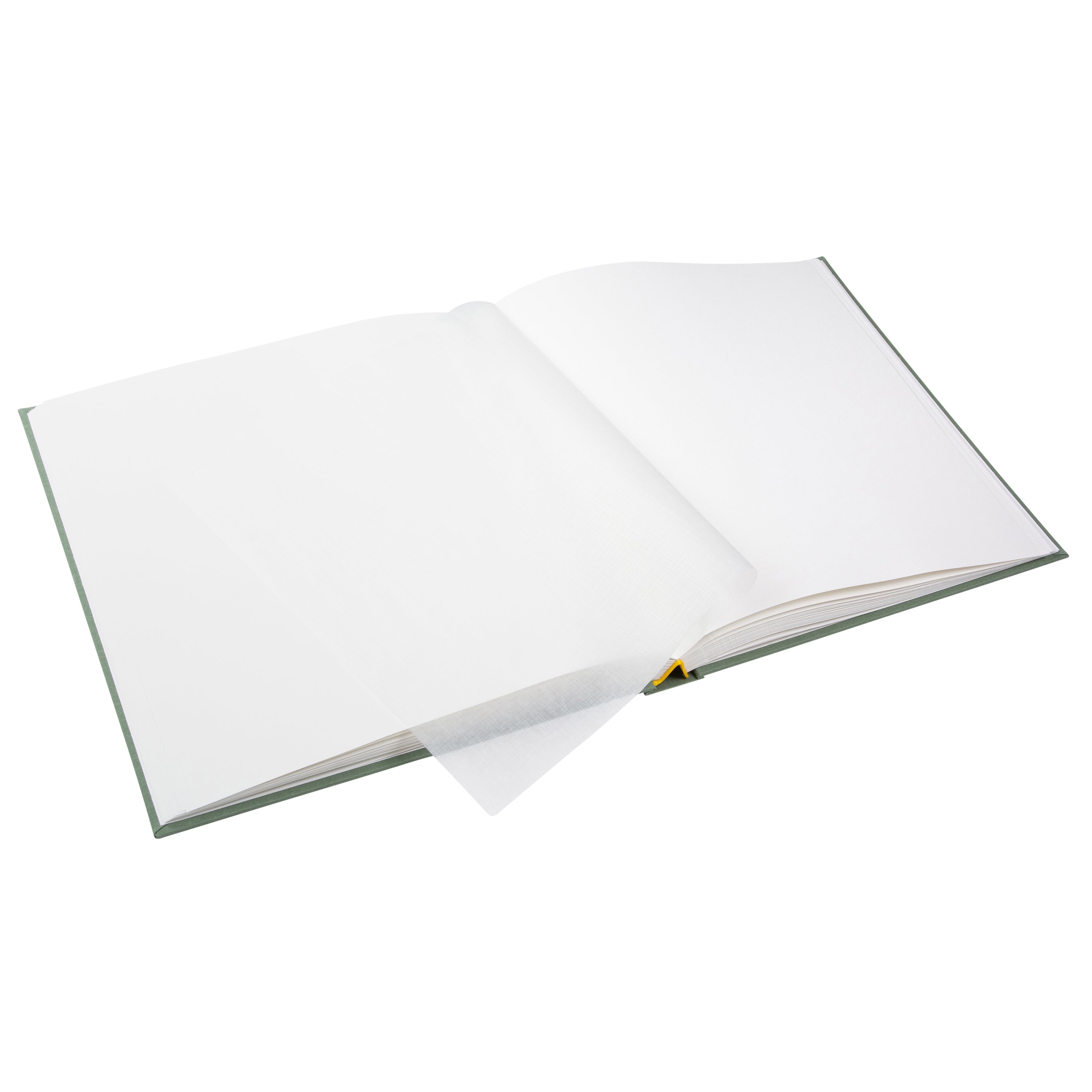 Goldbuch green photo album with a cutout featuring a couple and a heart symbol on a white background