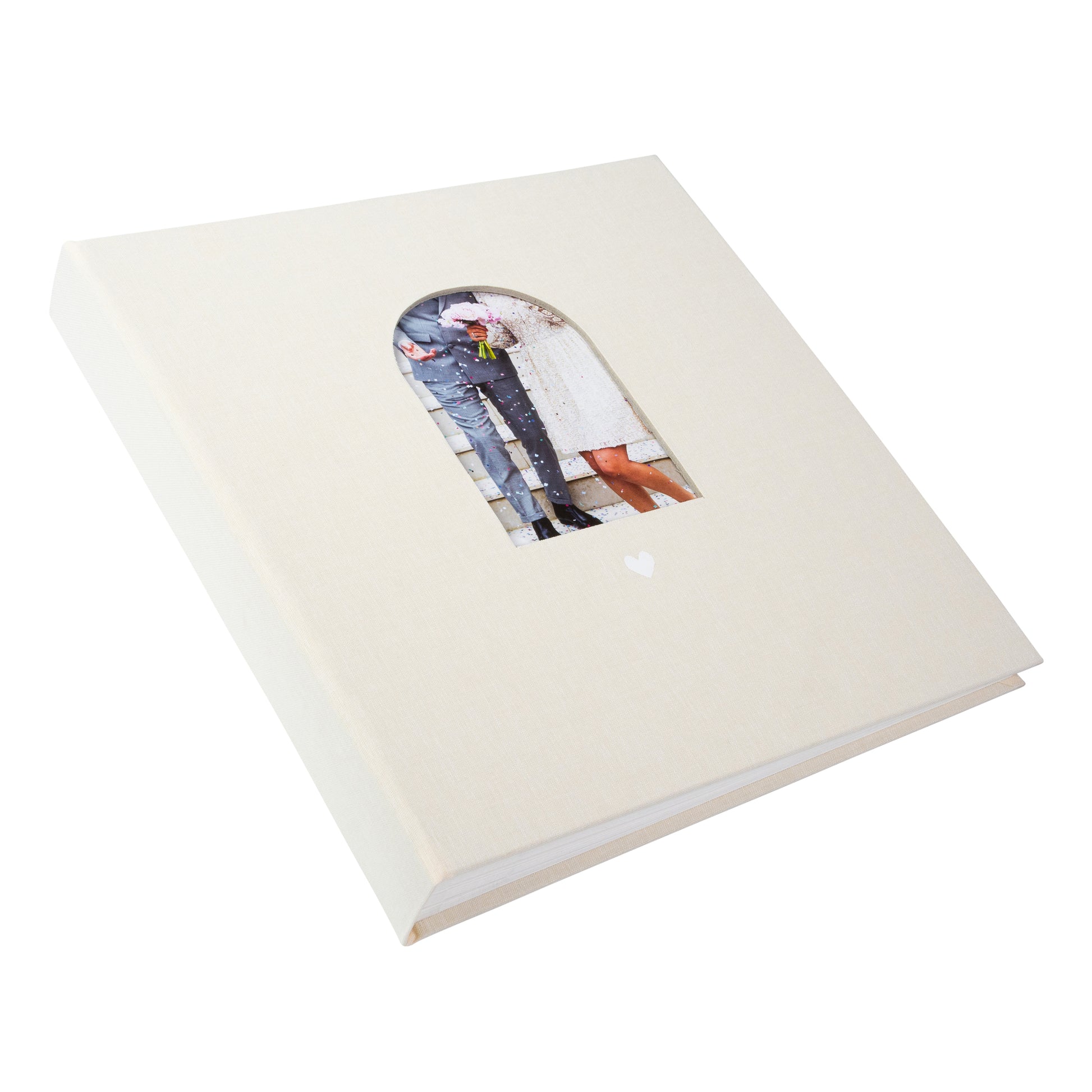 Goldbuch photo Album with a cutout showing a couple, likely for wedding photos, on a white background