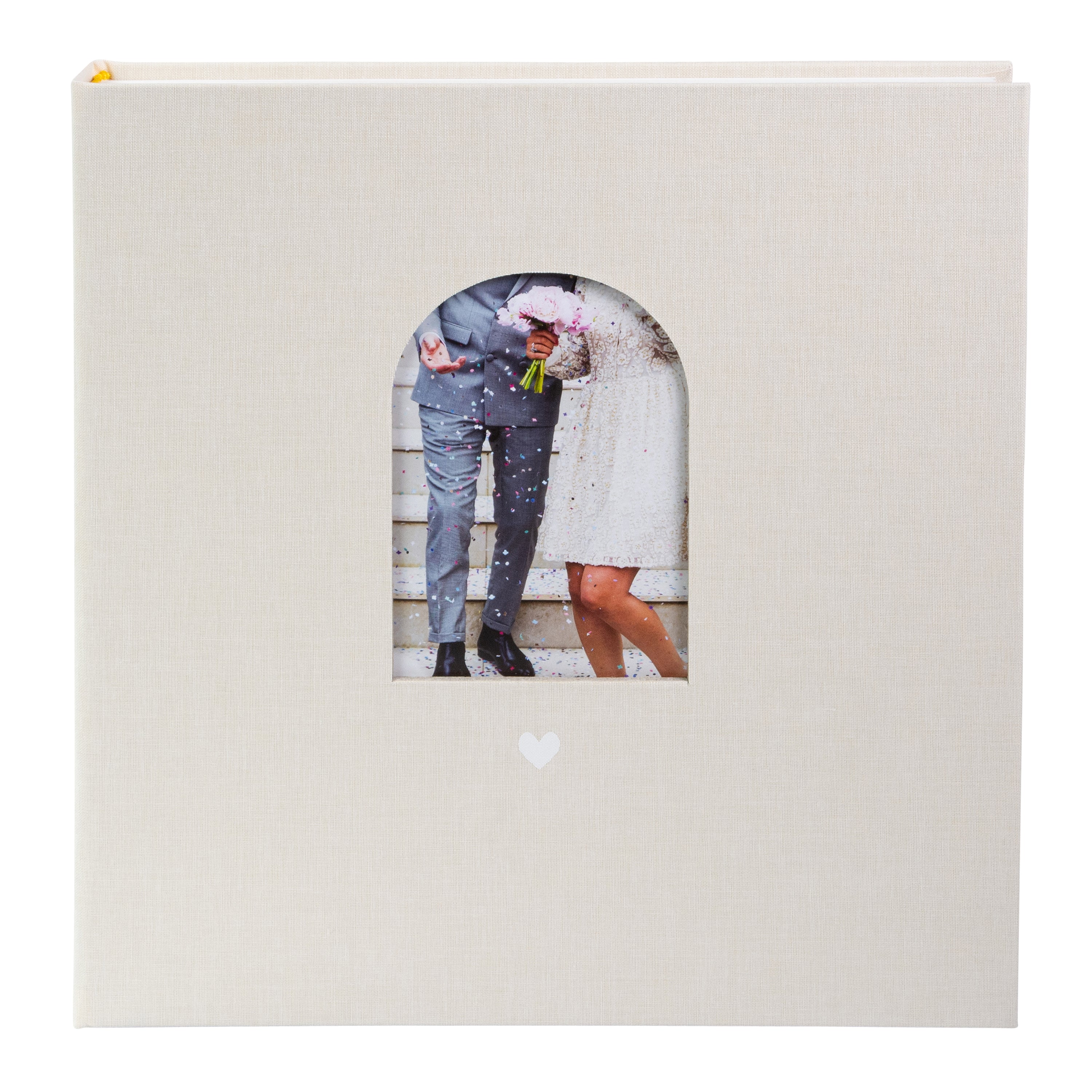 Goldbuch photo Album with a cutout showing a couple, likely for wedding photos, on a white background