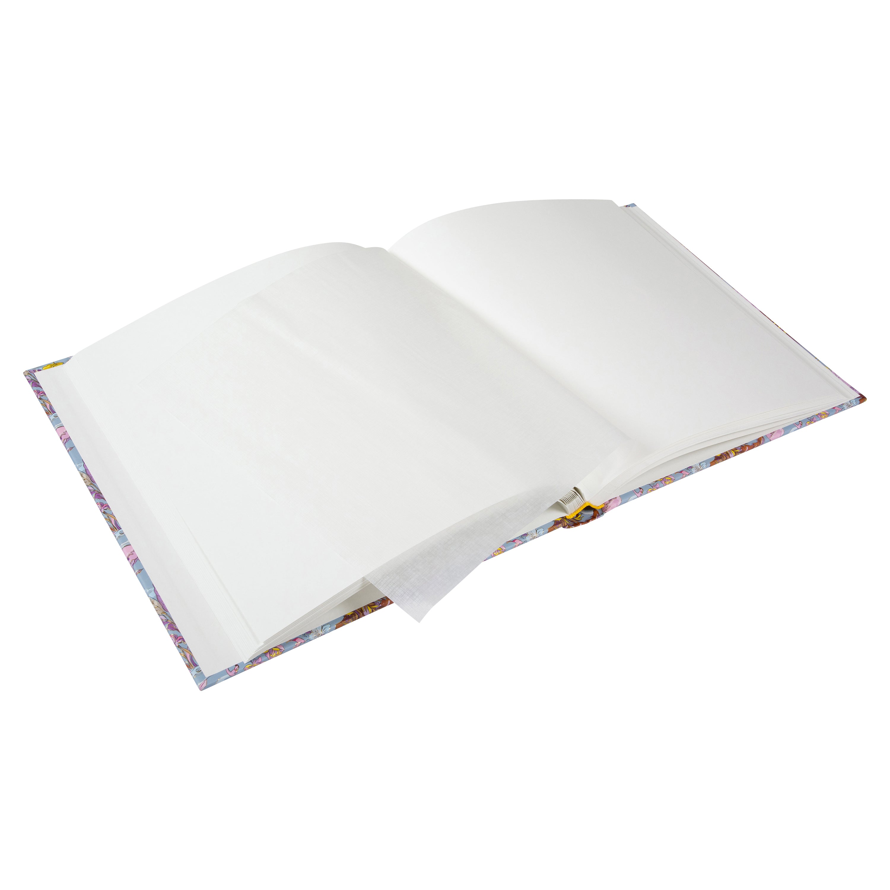 Goldbuch spiral photo album with tropical animal and plant motives on a light blue background. White pages.