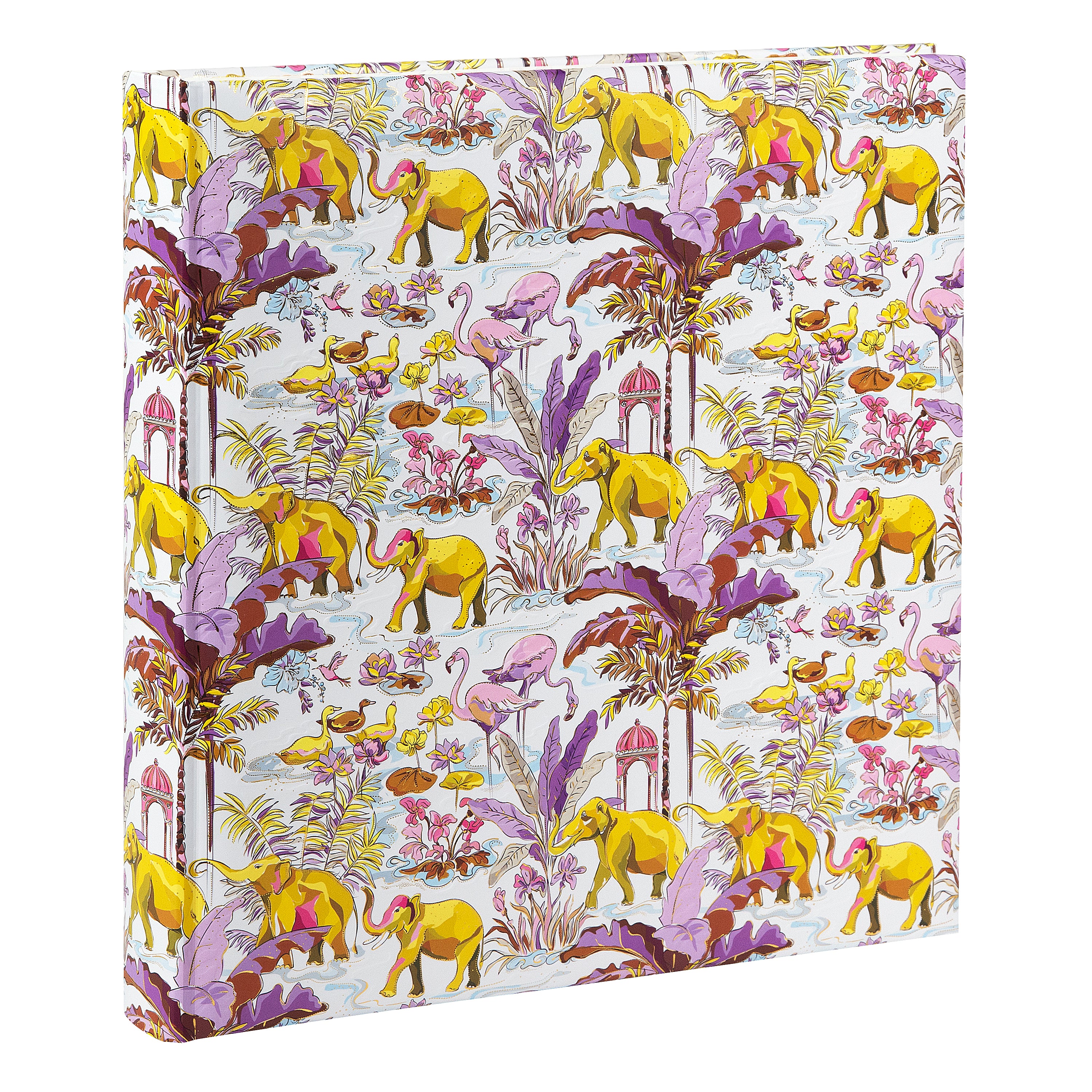 Goldbuch photo album with tropical animal and plant motives on a white background.