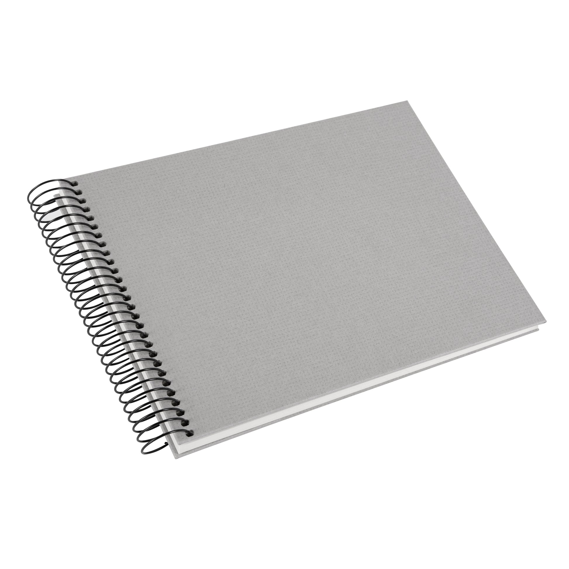 A Goldbuch clean design grey photo album with a spiral binding.