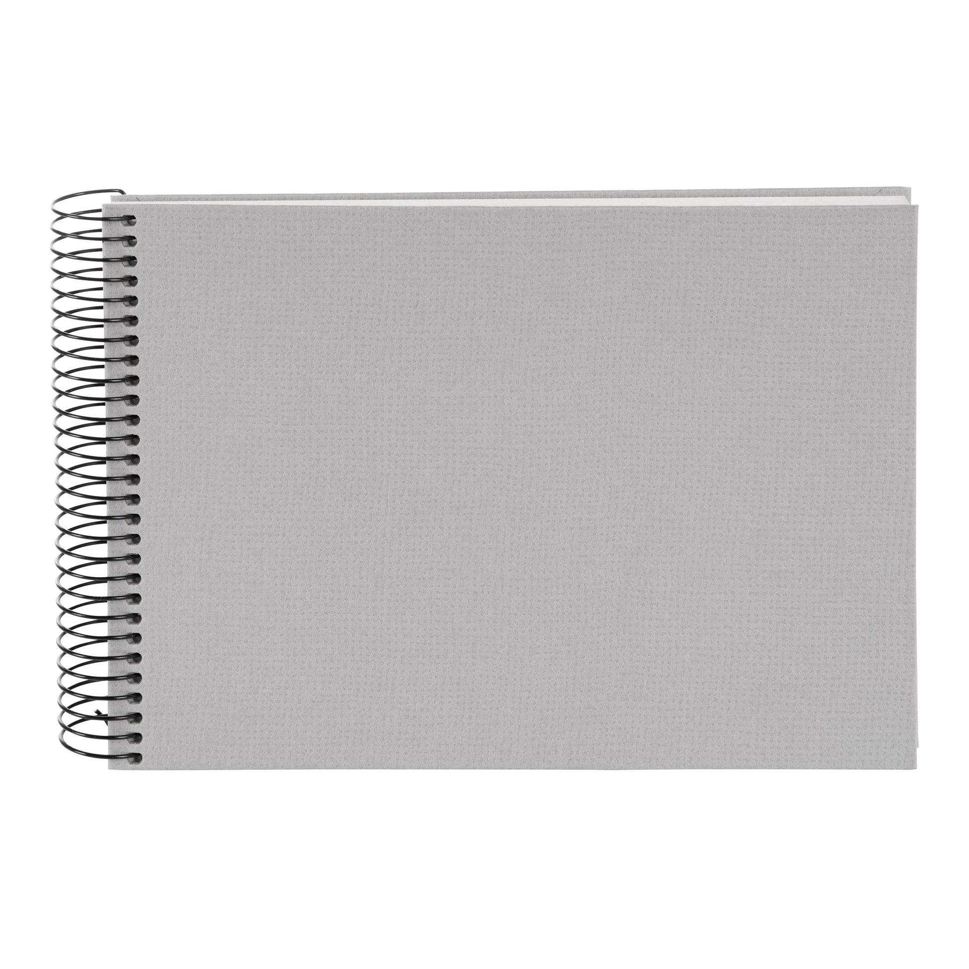 A Goldbuch clean design grey photo album with a spiral binding.