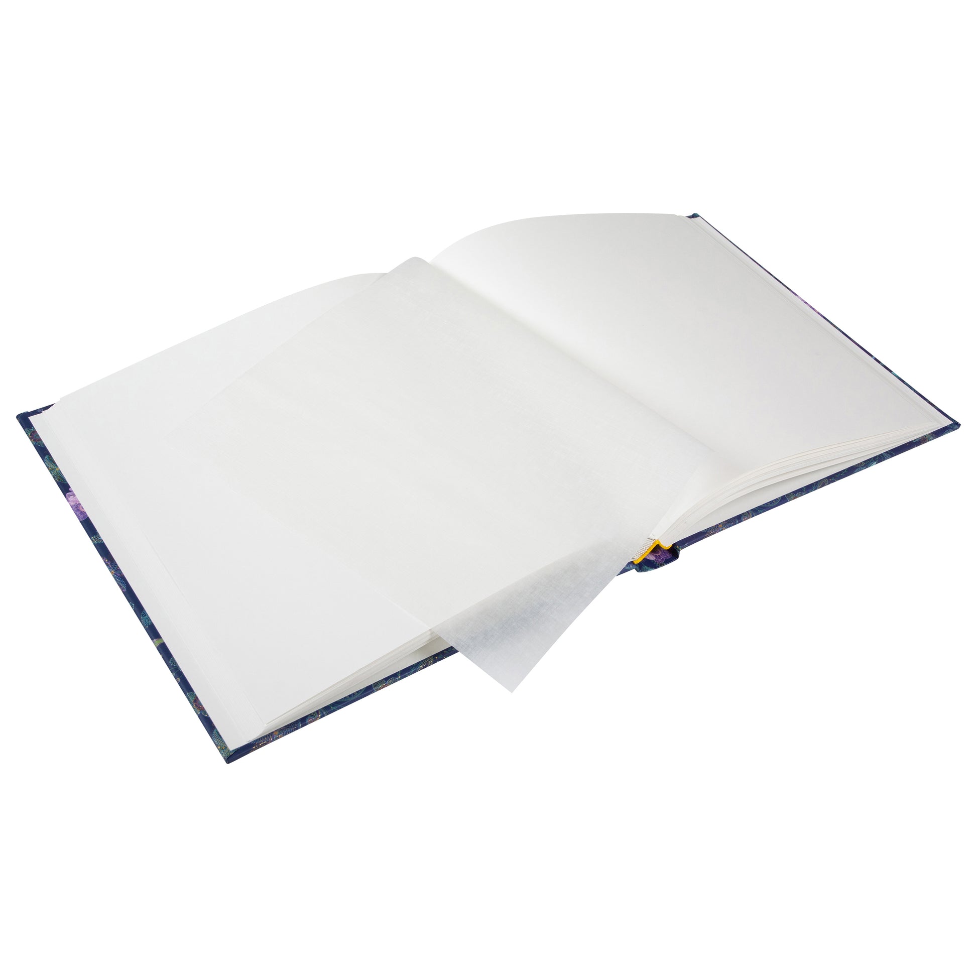 A vibrant blue Goldbuch photo album featuring lilac flowers and butterflies, indicative of a decorative photo album.