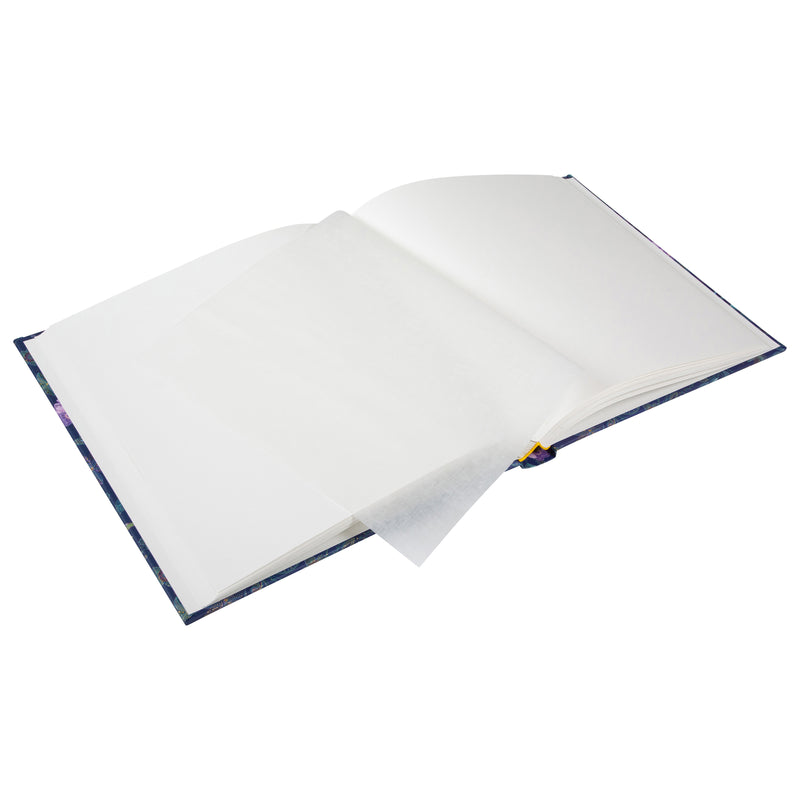 A vibrant blue Goldbuch photo album featuring lilac flowers and butterflies, indicative of a decorative photo album.